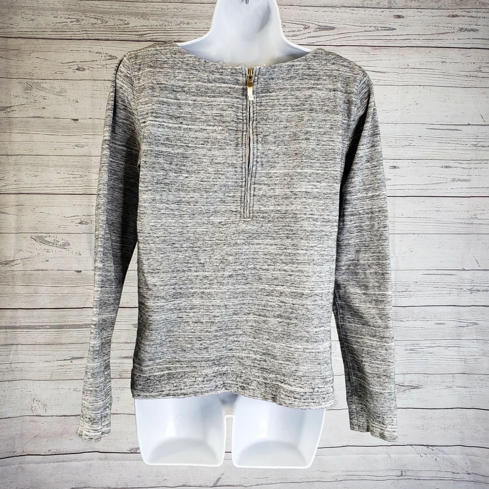 J.Crew J.CREW Womens Top Sz S Gray Long Sleeve Zipper Blouse Shirt Casual Modern Basic Womens Size S / US 4 / IT 40 - 3 Thumbnail