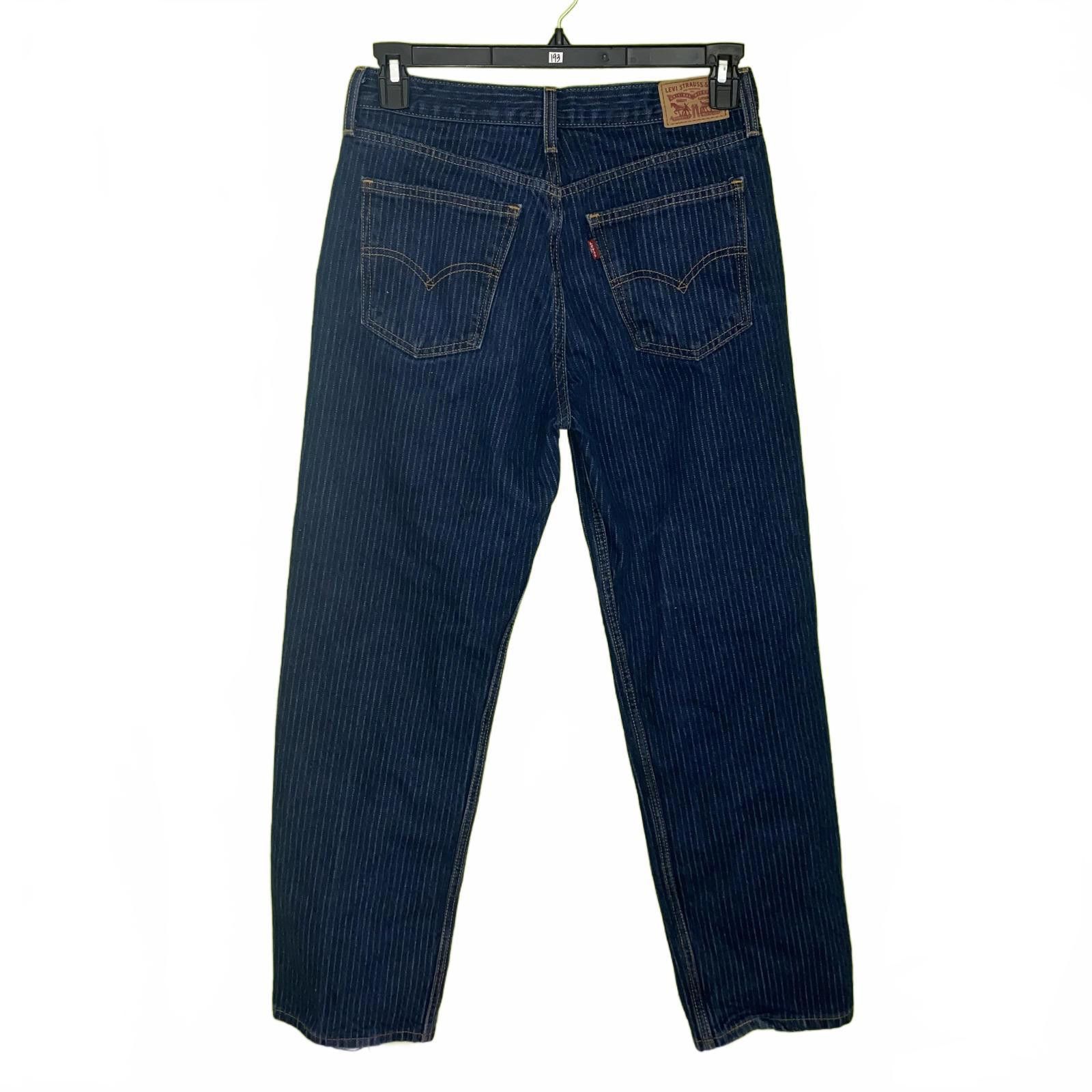 Designer Levis Pinstripe Straight Leg Jeans 28 in Size 28" / US 6 / IT 42 - 3 Thumbnail