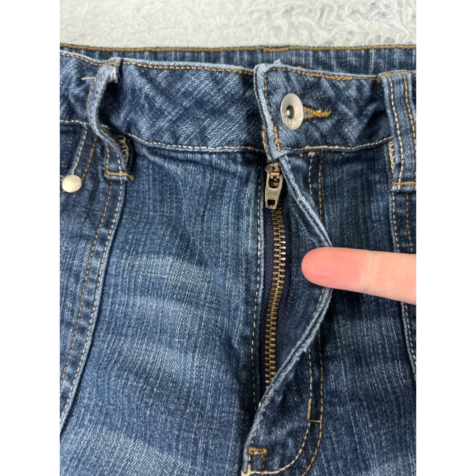 Vintage L.A. Blues Jeans Womens Jeans Flared 29x31 Blue Denim Cotton Blend Mid Rise 12 Regular Pocket 5-Pocket Design Size 34" / US 12 / IT 48 - 5 Thumbnail