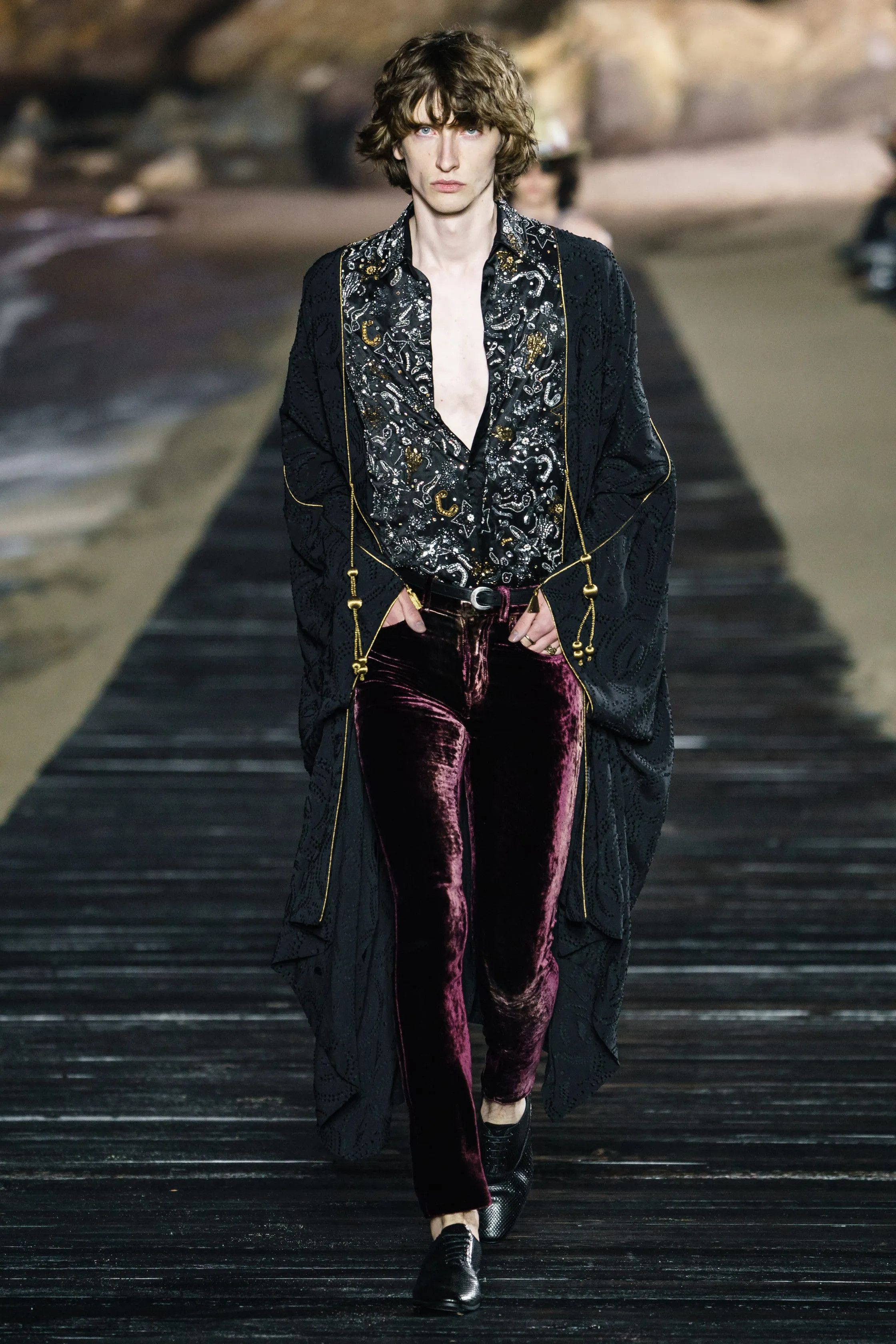 Saint Laurent Paris SS20' Saint Laurent Cropped Bleached Velvet Trousers Size US 28 / EU 44 - 1 Thumbnail
