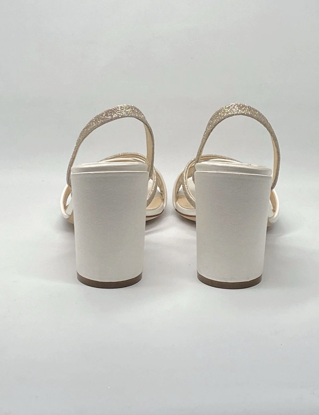 Jimmy Choo Jimmy Choo Plum Satin & Glitter Slingback Sandals size 39 Size US 9 / IT 39 - 8 Thumbnail