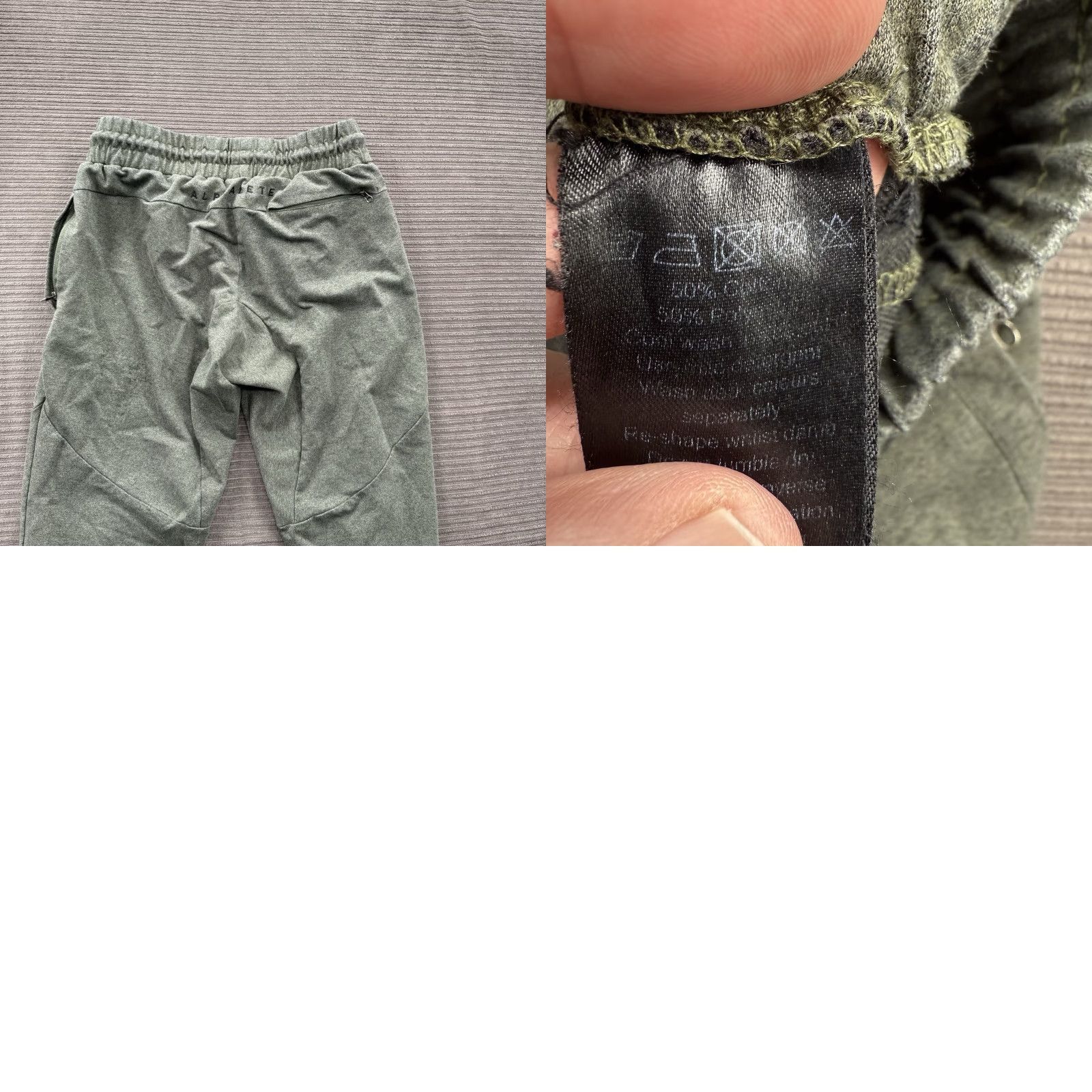 Vintage Alphalete Joggers Men Small Green Cotton Polyester Zip Pocket Athletic Everyday Sports Activewear Tapered Inseam 30 Size US 29 - 9 Thumbnail