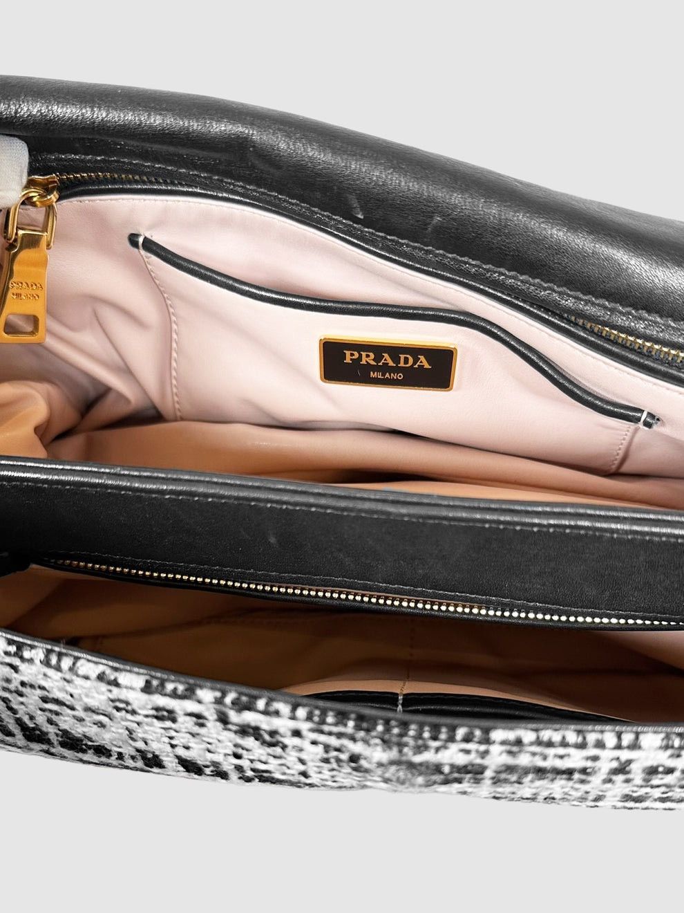 Prada Authentic PRADA Printed Tweed Turnlock Flap Bag Size ONE SIZE - 9 Thumbnail