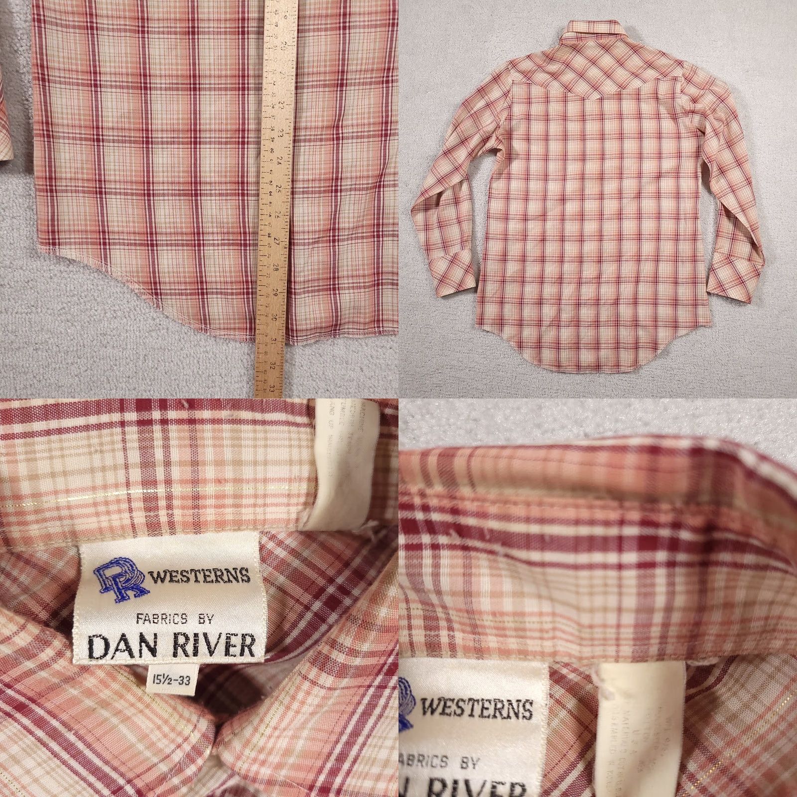 Vintage VINTAGE Dan River DR Westerns Long Sleeve Pearl Snap Shirt Mens 15.5 33 USA Made Size US L / EU 52-54 / 3 - 9 Thumbnail