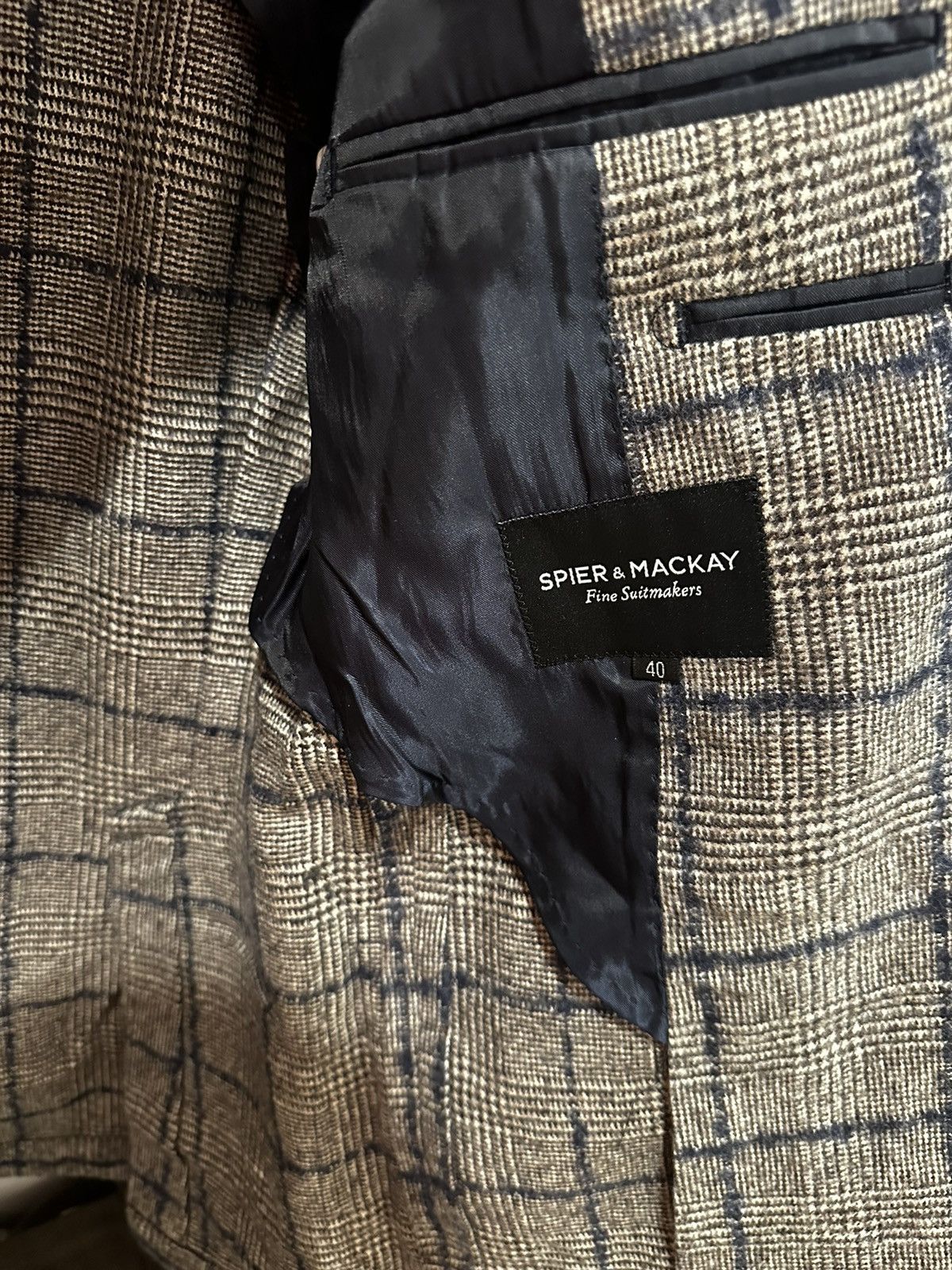 Spier & Mackay Spier & Mackay - 40/50R - Gray Plaid Check Sportcoat Size 40R - 4 Thumbnail