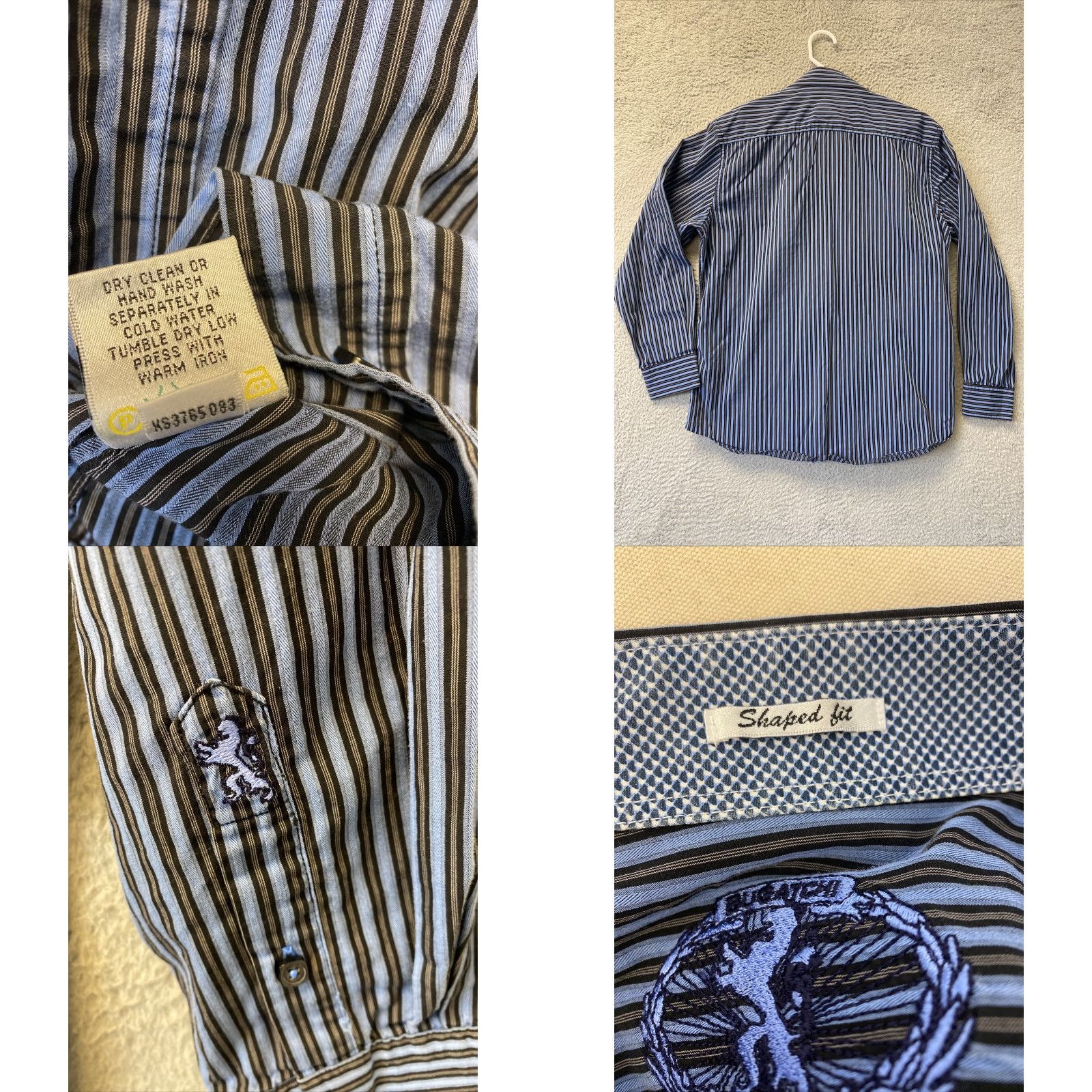 BUGATCHI VINTAGE Bugatchi Uomo Shirt Long Sleeve Button-Up Men’s Large Blue Striped Modern Size US L / EU 52-54 / 3 - 8 Thumbnail