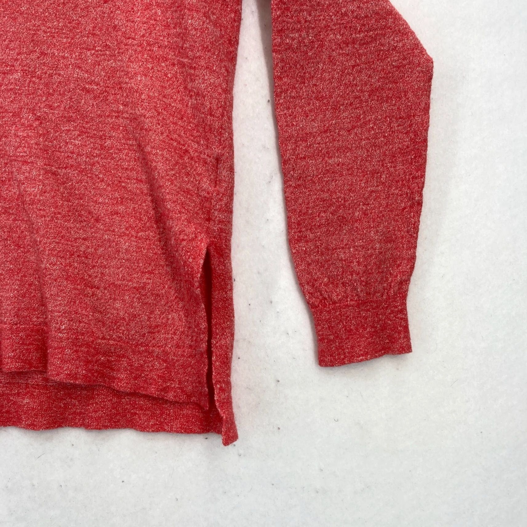 J.Crew J.Crew Merino Wool Linen Blend Sweater Women's XL Red V-Neck Side Split Preppy Pullover Shirt/Hoodie Size XL / US 12-14 / IT 48-50 - 3 Thumbnail