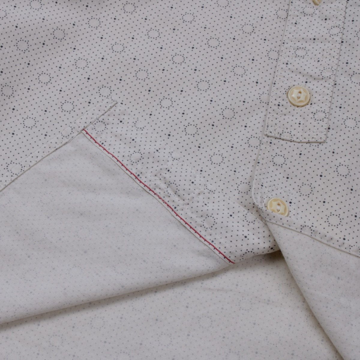 Levi's LEVIS Selvedge Cream Geometric Polkadot Long Sleeve Shirt Size US S / EU 44-46 / 1 - 9 Thumbnail