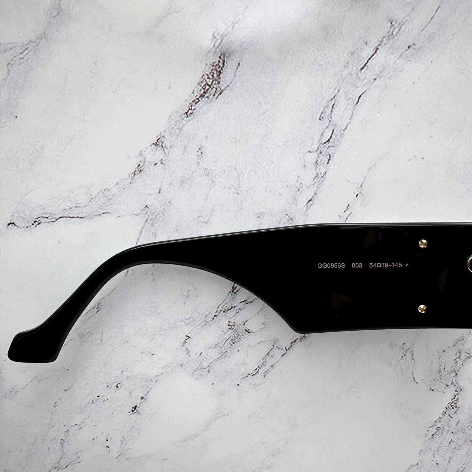Gucci New GUCCI Sunglasses Black Gold Size ONE SIZE - 7 Thumbnail