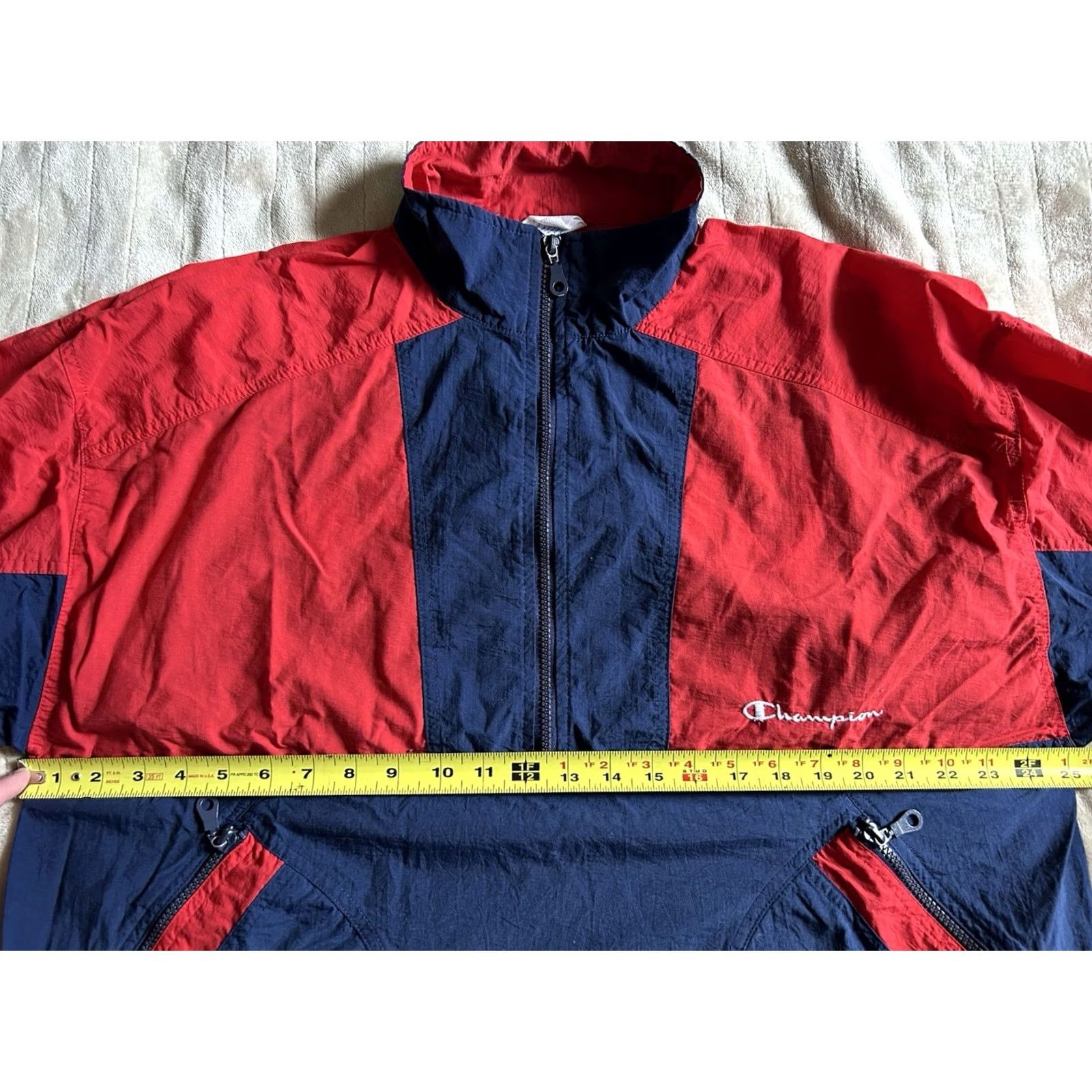 Champion VINTAGE Champion Windbreaker Jacket Coat Pockets 1/4 Zip Mens Size L 90s Size US L / EU 52-54 / 3 - 7 Thumbnail