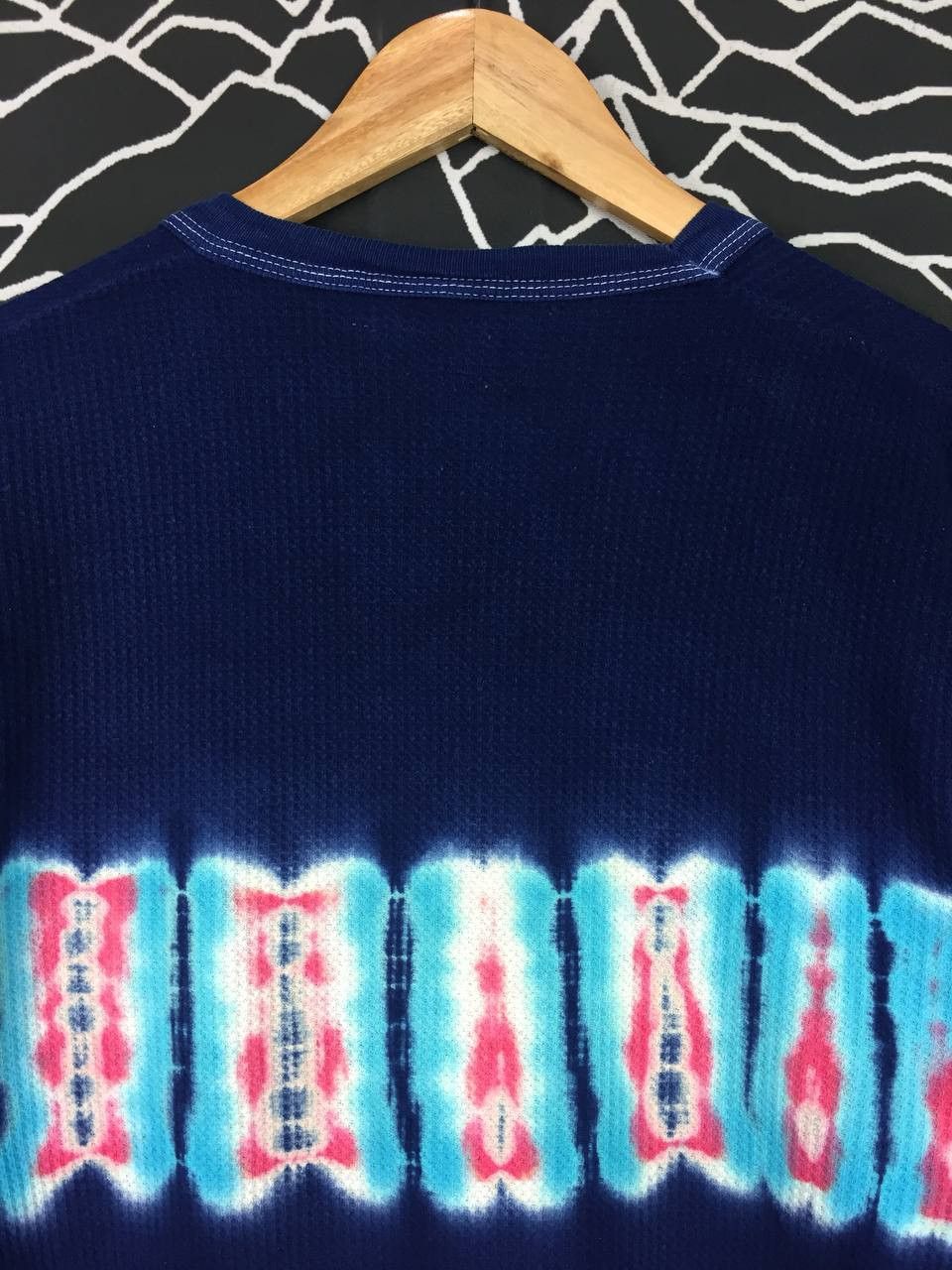Vintage Vtg Waffle-Knit Crewneck Tie-Dye Longsleeve Tee Size US M / EU 48-50 / 2 - 7 Thumbnail