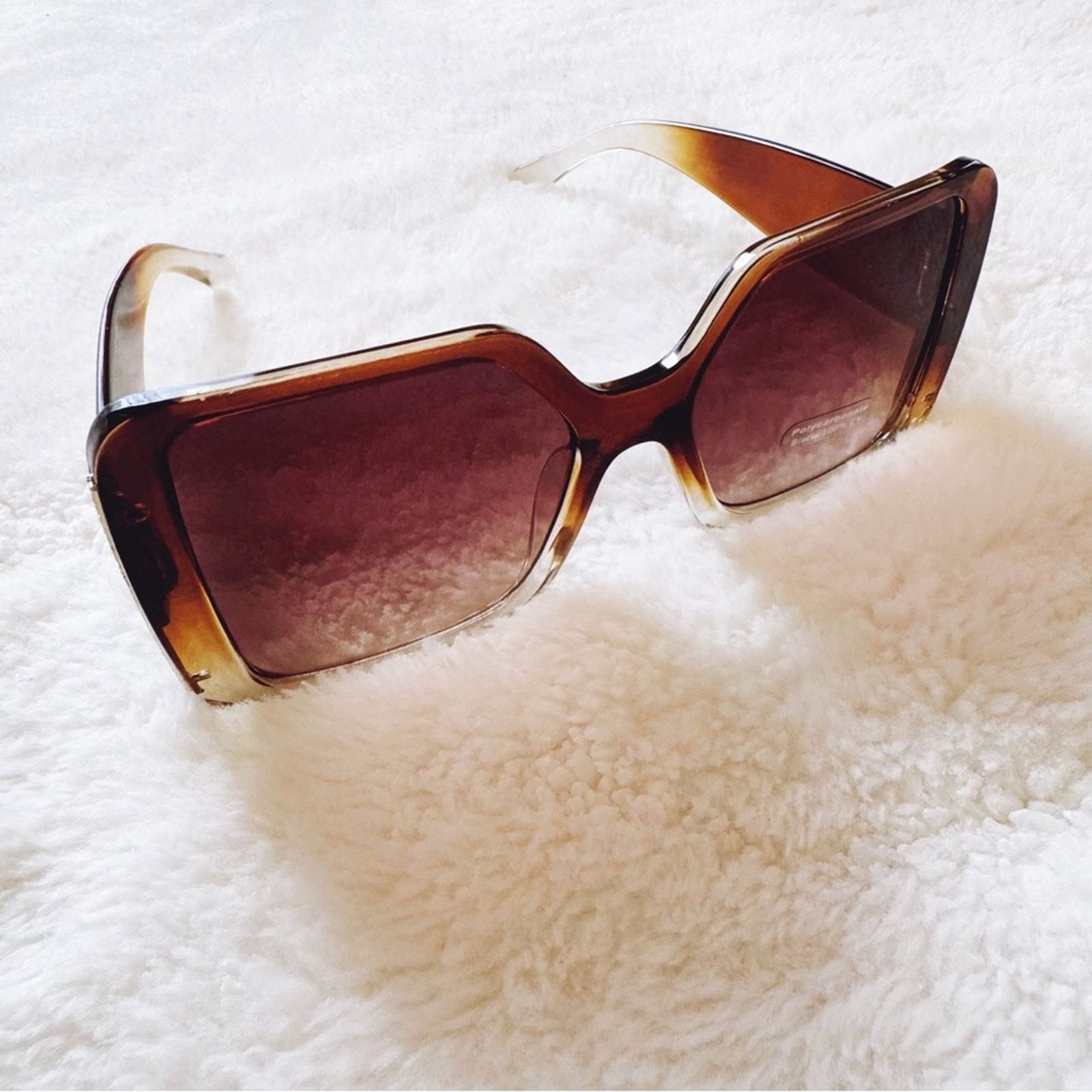Other Junia Clear Brown Oversized Sunglasses Size ONE SIZE - 5 Thumbnail