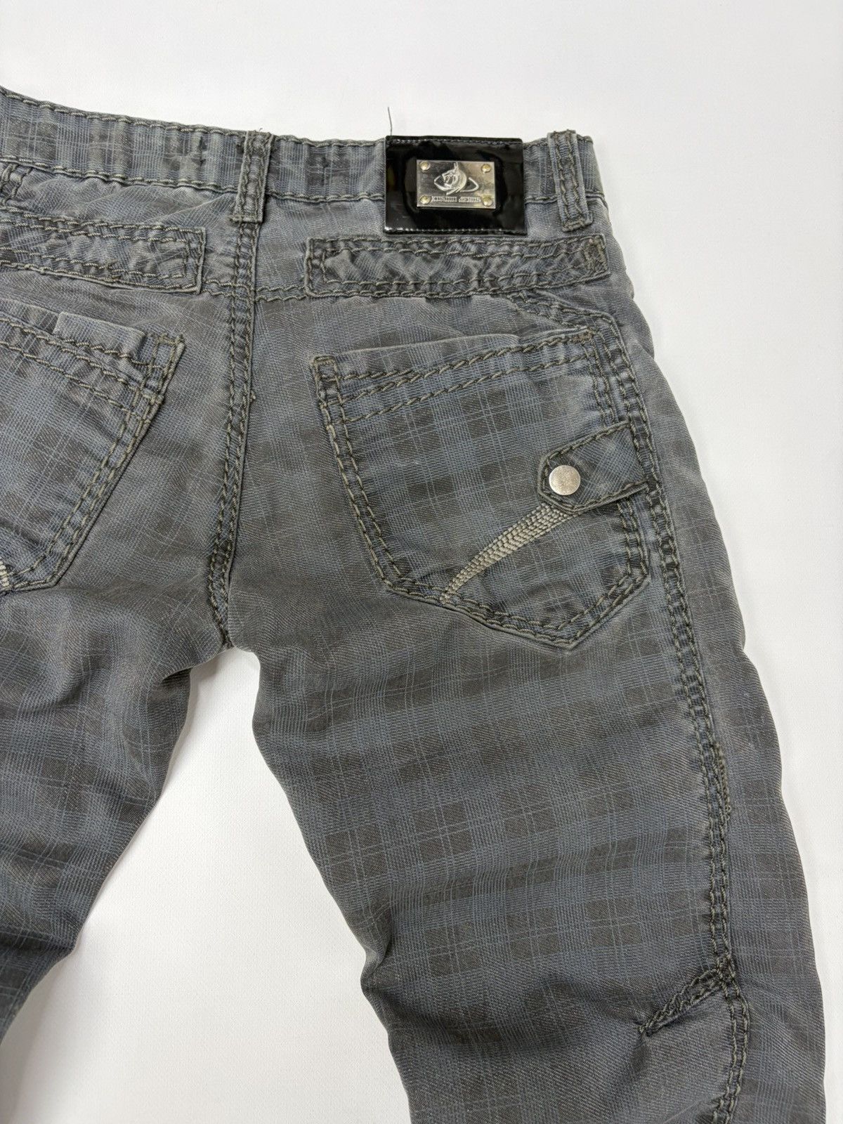 If Six Was Nine Vintage Diesel D&G Style Y2K Biker Panel Denim Jeans Grey Size US 32 / EU 48 - 16 Thumbnail