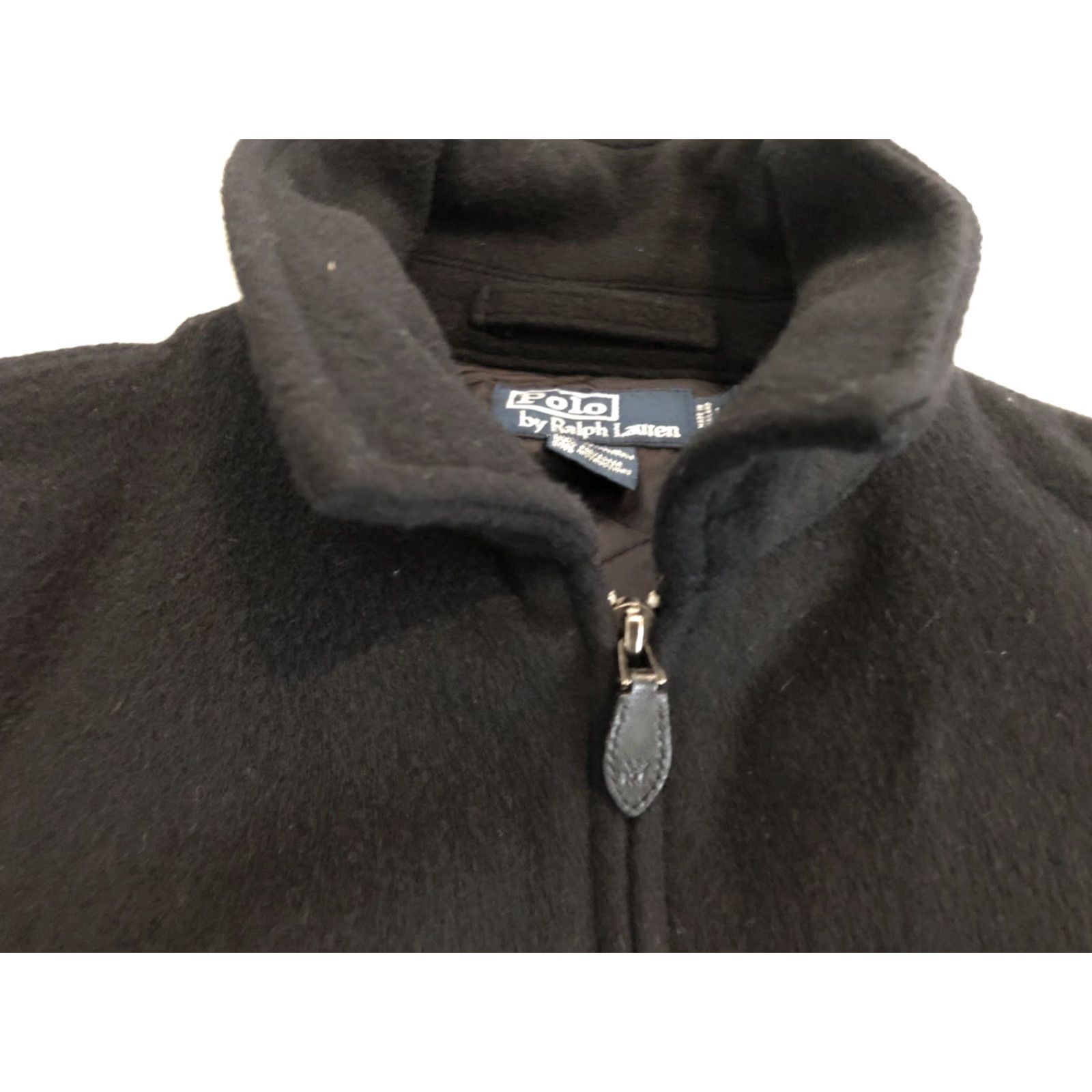 Polo Ralph Lauren Polo Ralph Lauren Bomber Jacket Black Wool/Nylon Mens Large Regular Full Zip Solid 29" Length 24" Pit to Pit Size US L / EU 52-54 / 3 - 4 Thumbnail