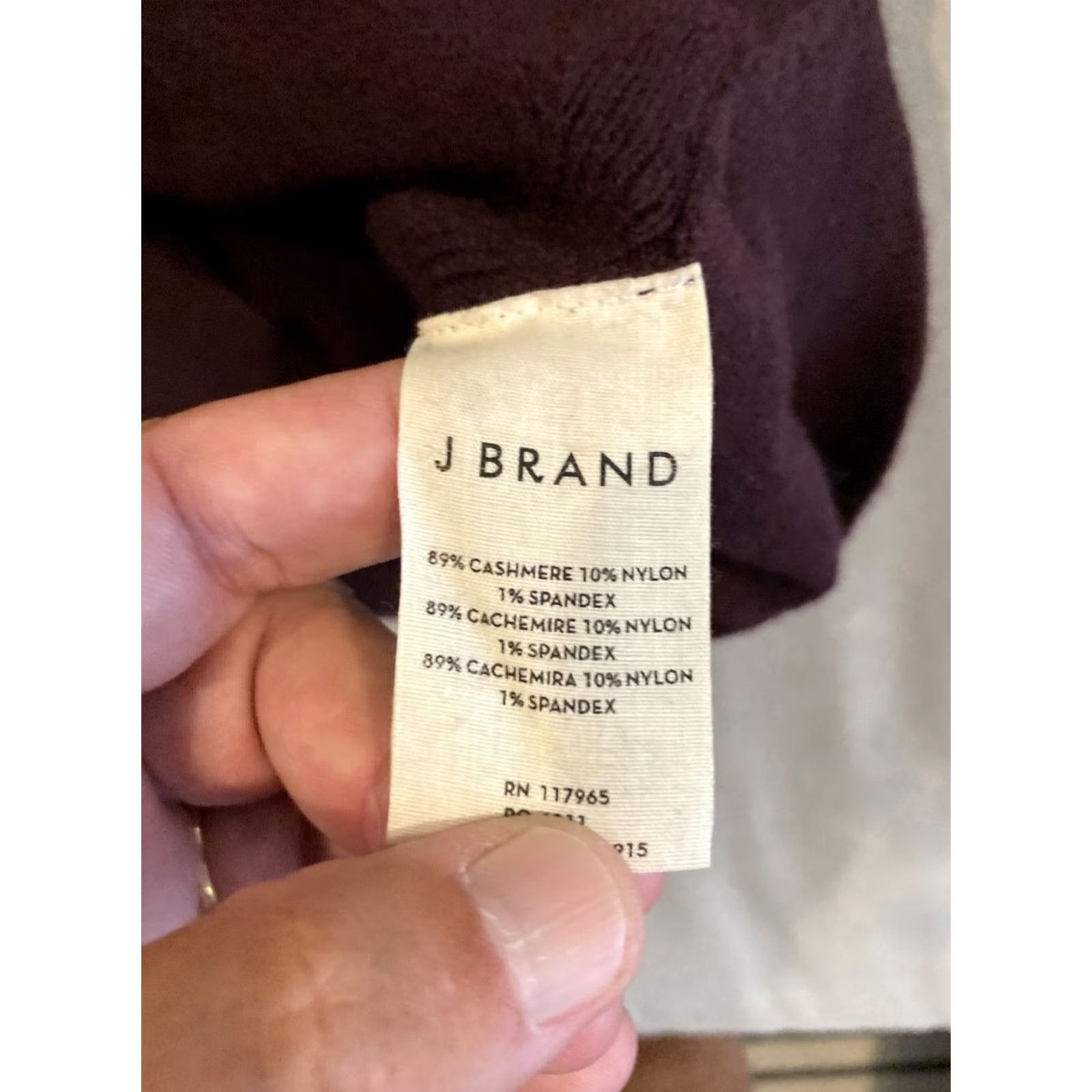J Brand J Brand Sweater Long Sleeve Maroon Cashmere Blend Size M Womens Regular Pullover Crew Neck Knitting Solid Size M / US 6-8 / IT 42-44 - 3 Thumbnail