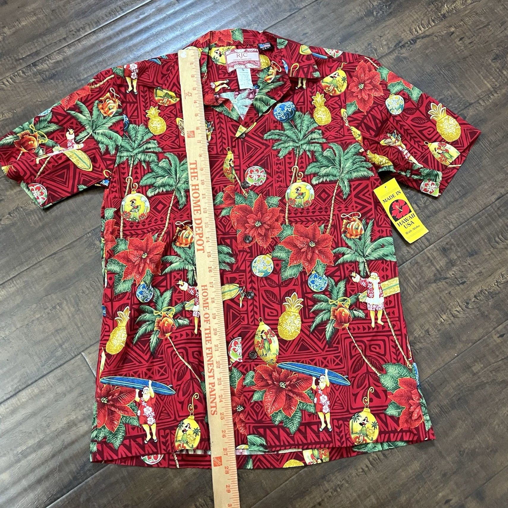 Vintage VINTAGE RJC Santa Camp Shirt Men Small Casual Christmas Hawaiian Floral Short Sleeve Red Size US S / EU 44-46 / 1 - 6 Thumbnail