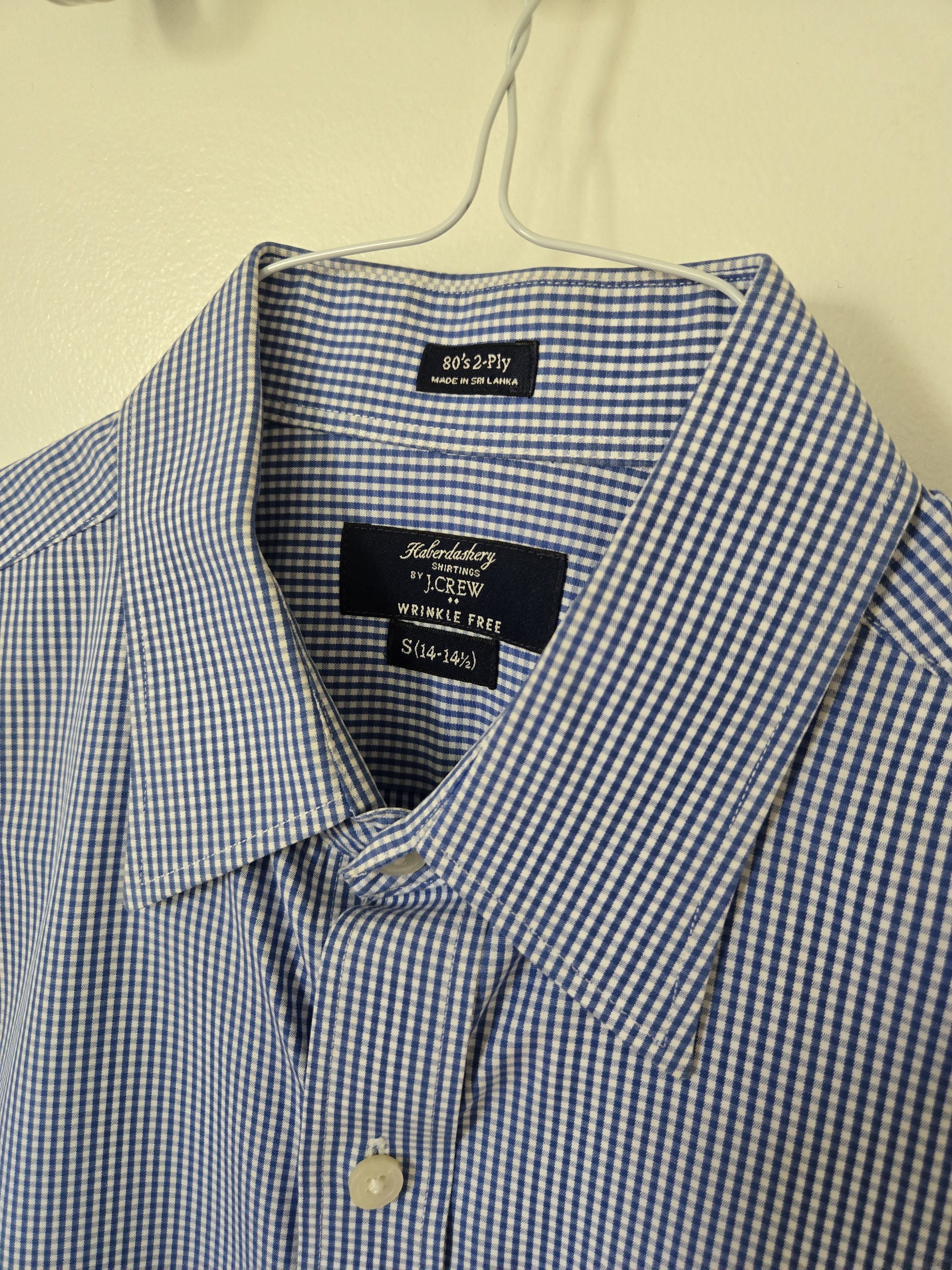 J.Crew J.Crew Blue Checkered Dress Shirt (Size Small) Size US S / EU 44-46 / 1 - 1 Thumbnail