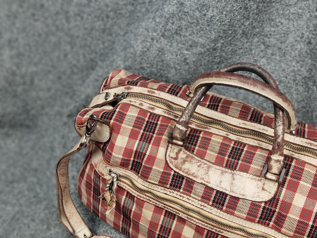 numero 10 Numero 10 Design Monzeglio tartan travel Canvas Leather Bag Size ONE SIZE - 4 Thumbnail