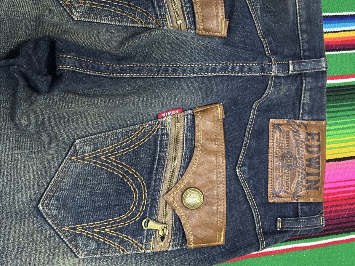 Kapital 💥Edwin💥 Distress Denim Exclusive Vintage Zipper Rare Pocket💥 Size US 32 / EU 48 - 6 Thumbnail