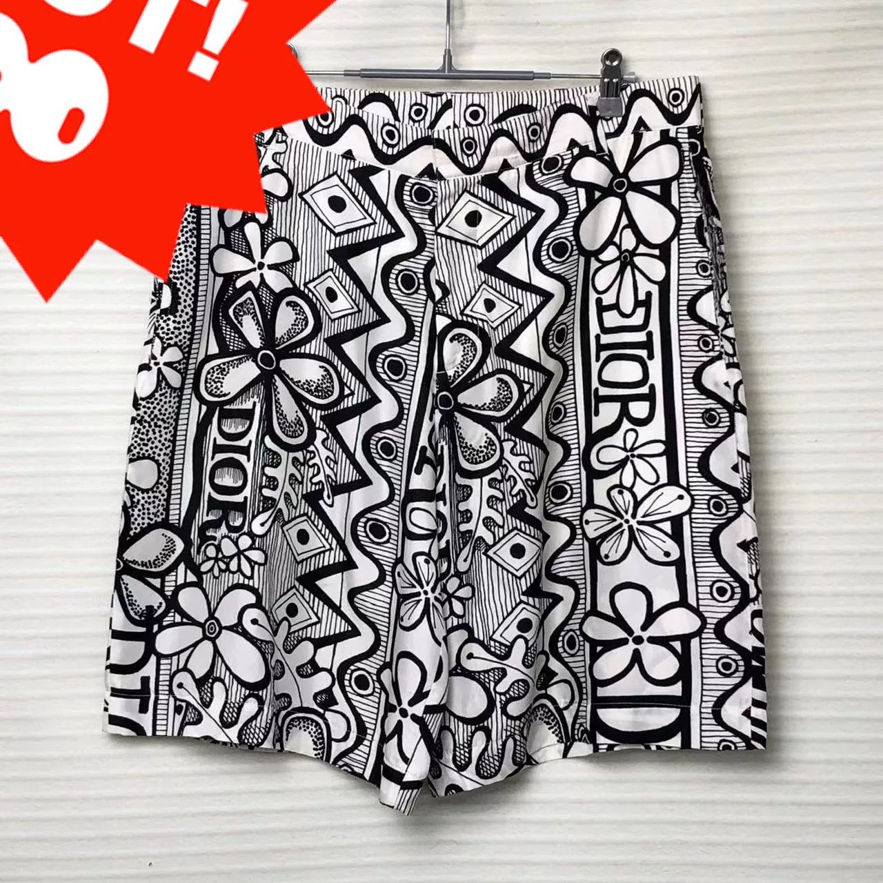 Dior dior x stussy black and white logo shorts Size US 44 / EU 60 - 1 Thumbnail