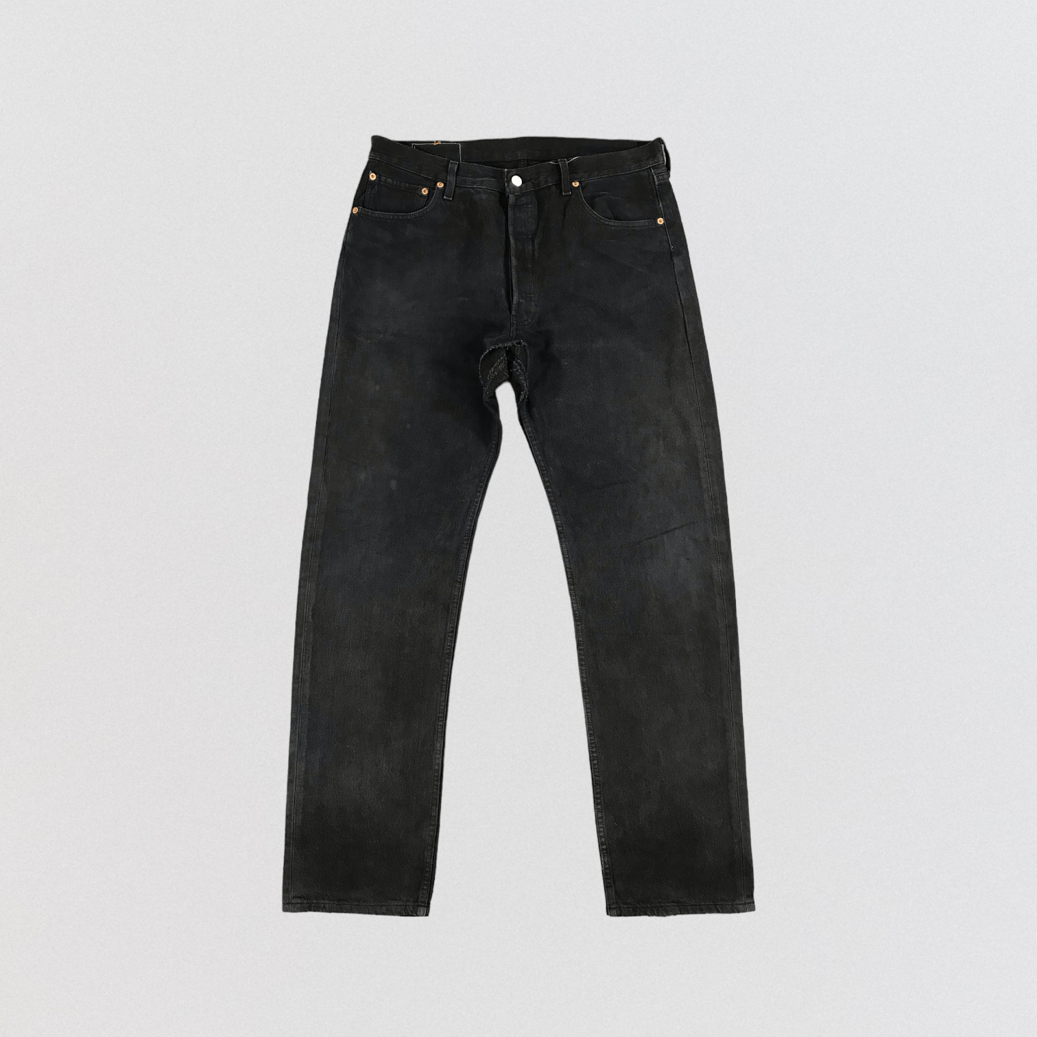 Levi's Vintage 90s Distress Levis 501 Faded Black Jeans-JM1573 Size US 36 / EU 52 - 1 Thumbnail