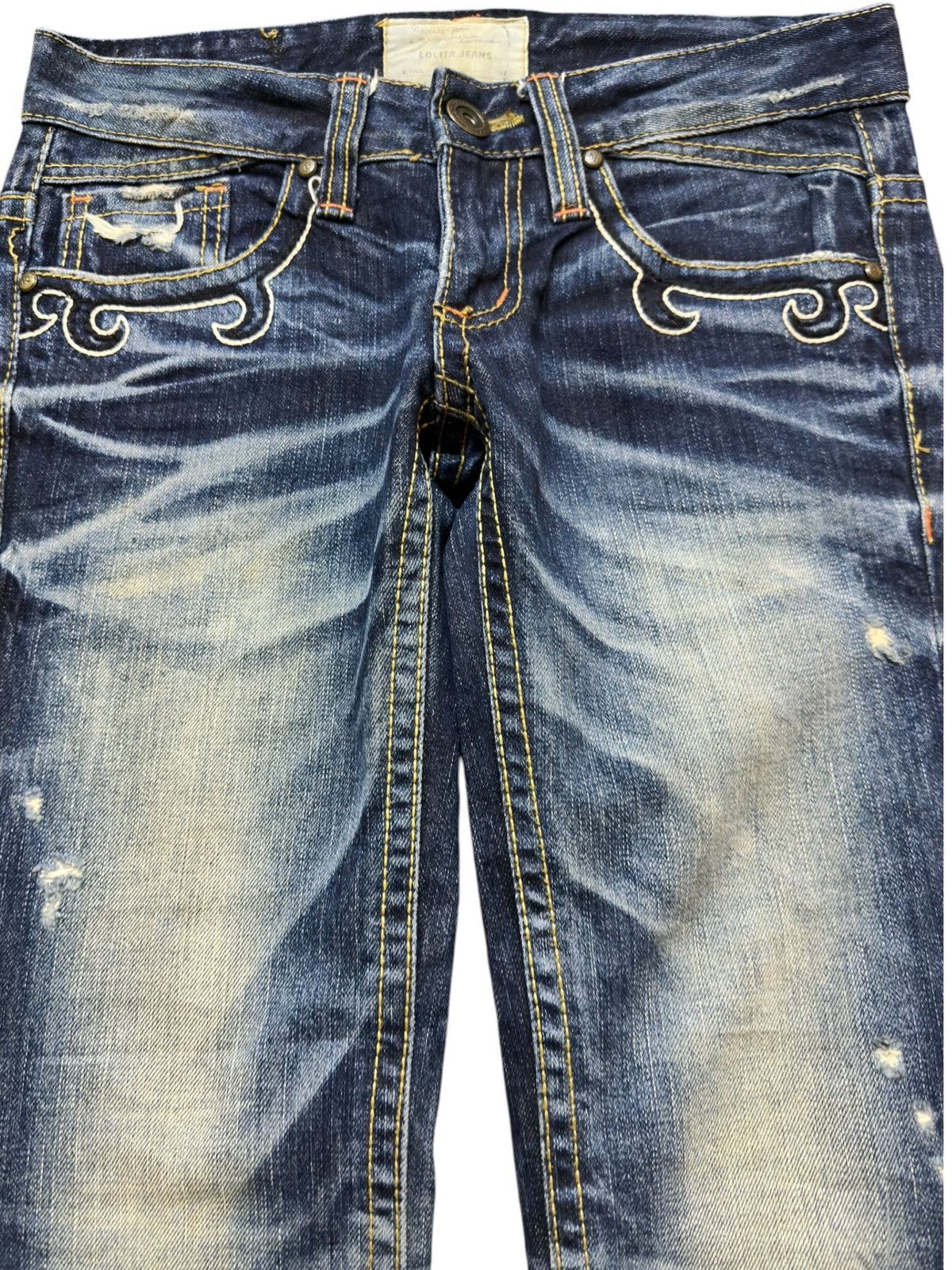 Ed Hardy Vintage Lolita Flare Mudwash Whiskers Embroidery Denim Size US 30 / EU 46 - 2 Thumbnail