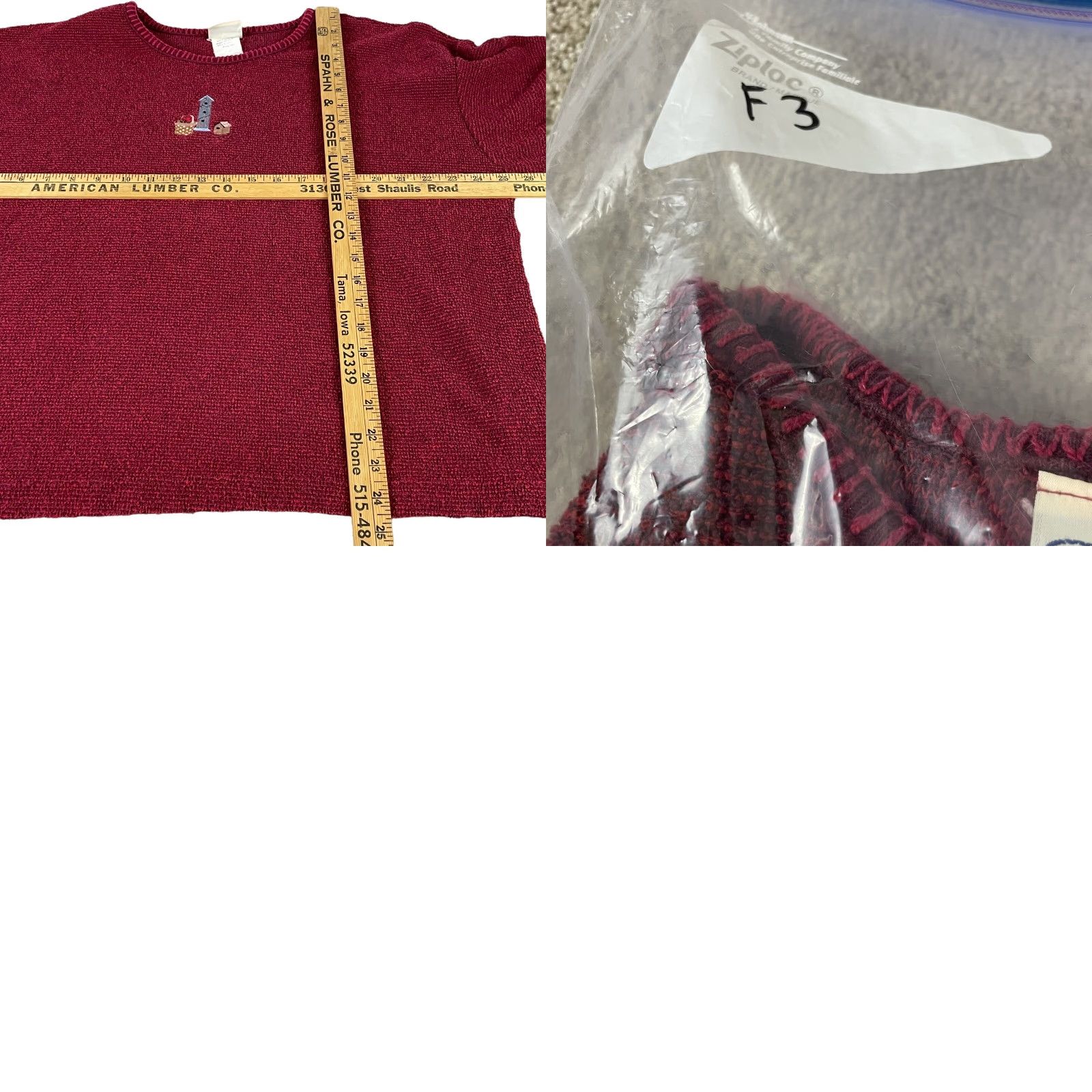 Vintage VINTAGE Grandma Sweatshirt Womens XL Embroidered 90s Cottage Birdhouse USA F3 Artisans Cardigan Knit Crew Neck Red Cotton Blend Long Sleeve Size XL / US 12-14 / IT 48-50 - 8 Thumbnail