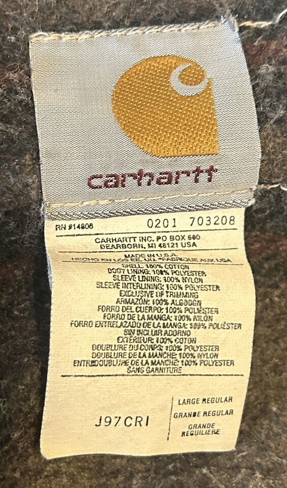 Carhartt VINTAGE CARHARTT J97 CRI CRIMSON MENS DETROIT