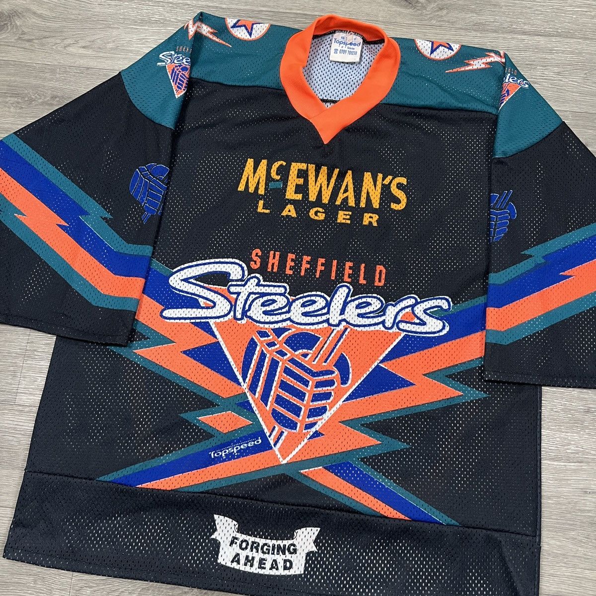 NHL 90s Sheffield Steelers Hockey Jersey Tommy #11 Topspeed Rare Size US XL / EU 56 / 4 - 4 Thumbnail