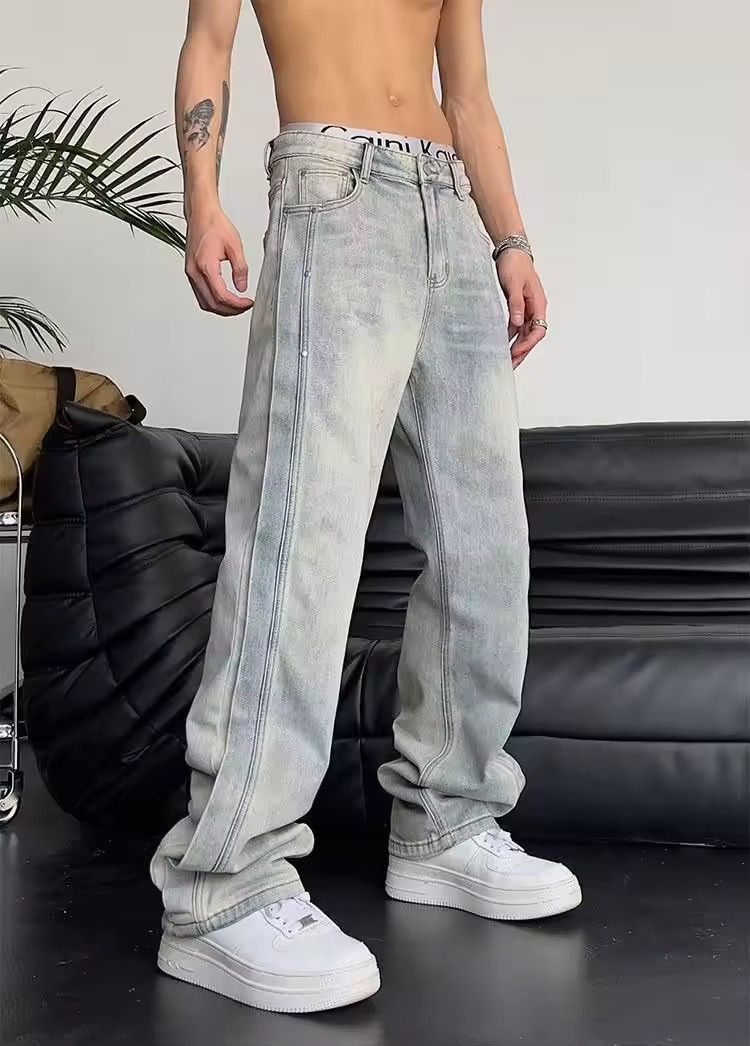 Vintage Straight Leg washed jeans Size US 34 / EU 50 - 4 Thumbnail