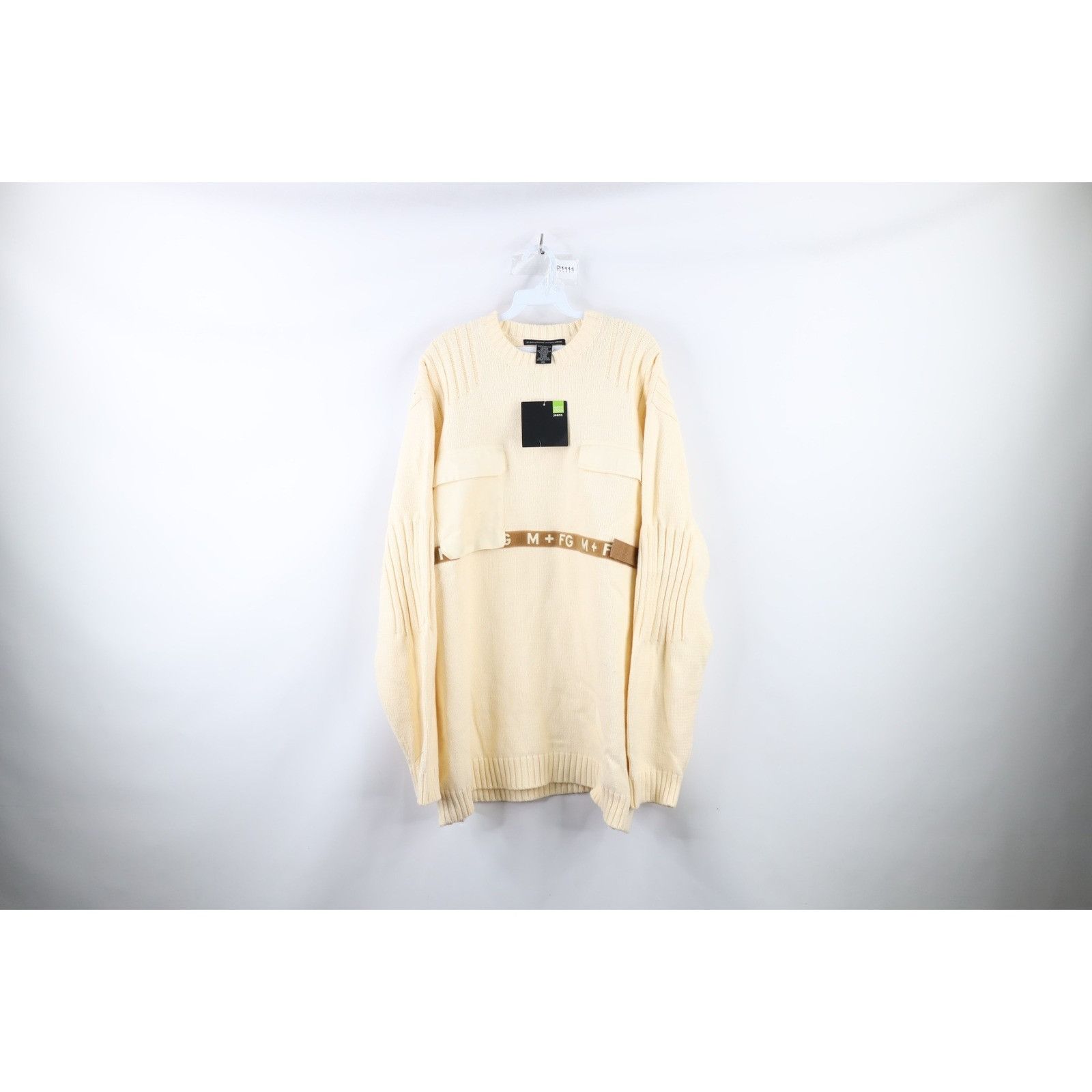 Marithe + Francois Girbaud × Vintage NOS Vintage 90s Marithe Francois Girbaud Strap Knit Sweater Size US XXL / EU 58 / 5 - 1 Thumbnail