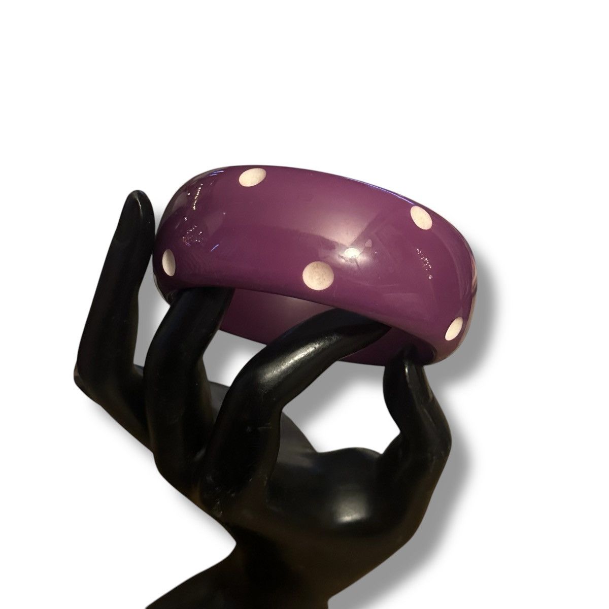 Vintage Vintage purple infused polka dot lucite bangle bracelet Size ONE SIZE - 2 Thumbnail