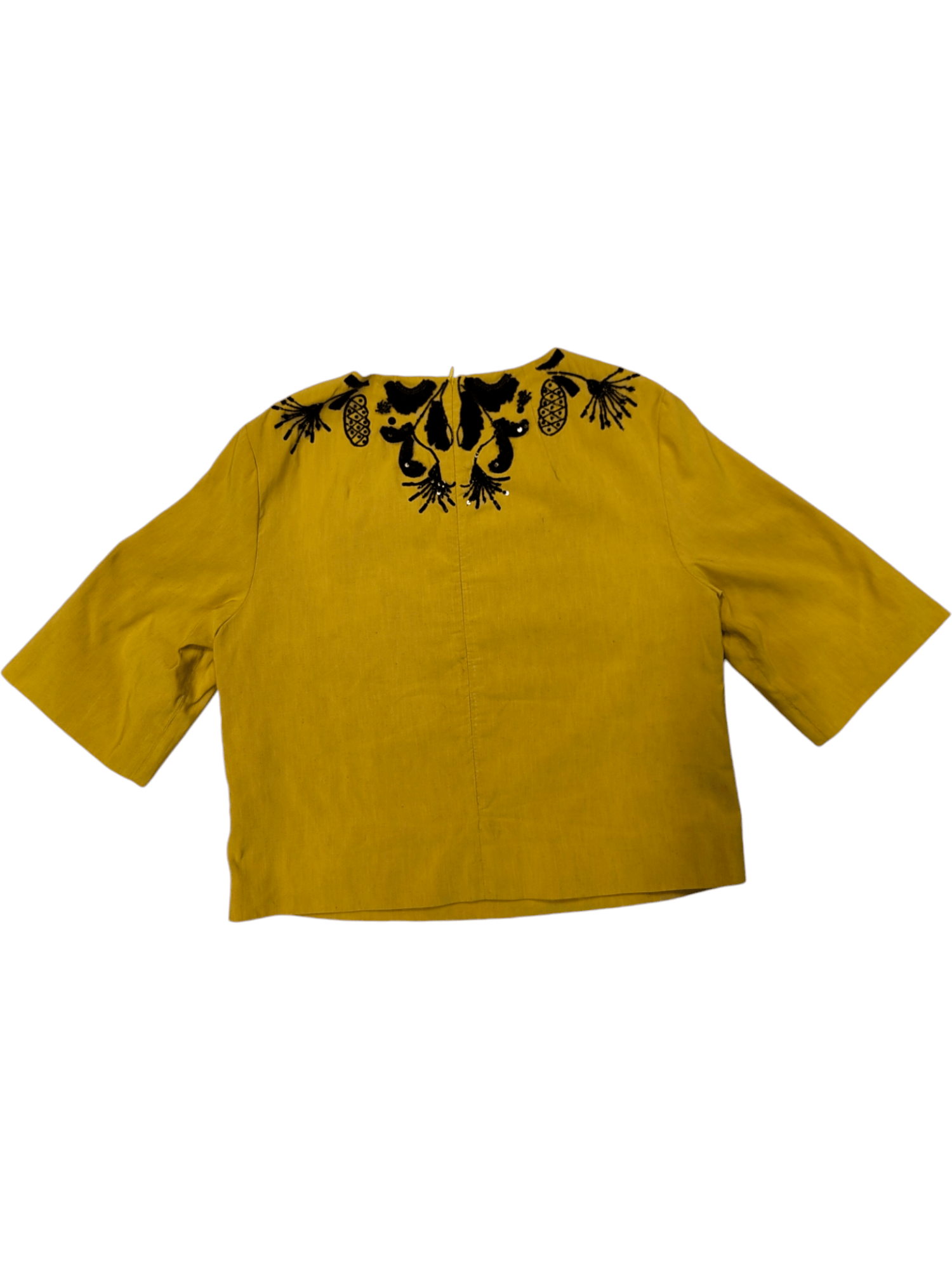 Dries Van Noten Dries Van Noten MUSTARD YELLOW ROUND NECK 3/4 SLEEVES SHIRT Size M / US 6-8 / IT 42-44 - 2 Thumbnail