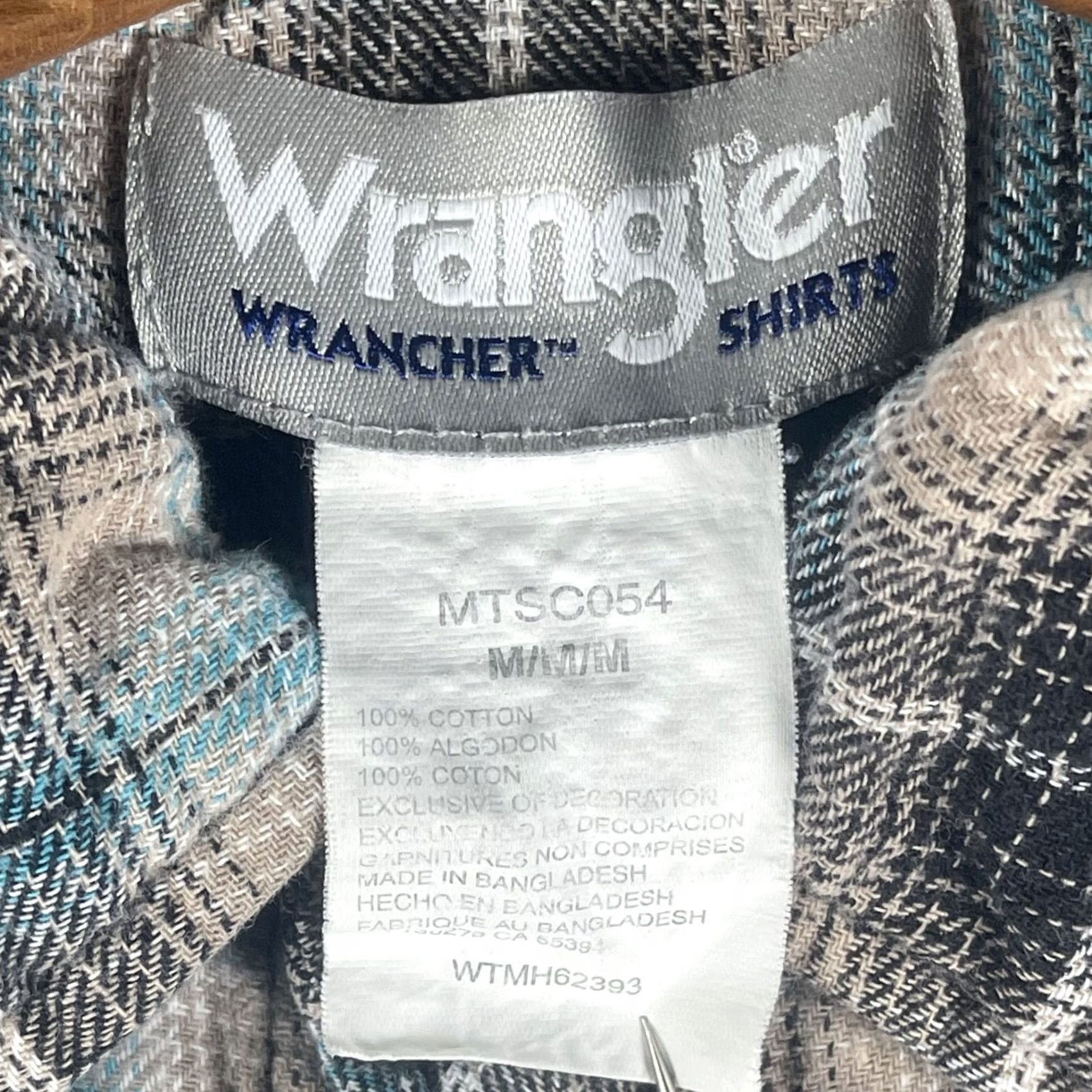 Wrangler Wrangler Wrancher Pearl Snap Western Shirt Mens M Black Plaid Size US M / EU 48-50 / 2 - 6 Thumbnail