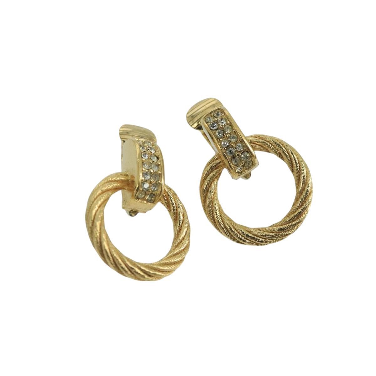 Dior Christian Dior Vintage Round Clip-On Earrings Metal Size ONE SIZE - 1 Thumbnail