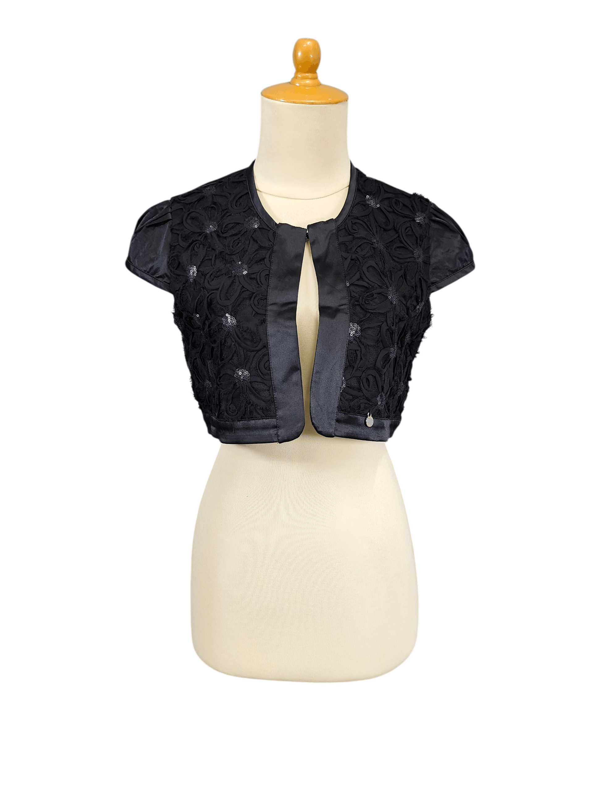 Seditionaries Rinascimento- Glam Romantic Sequin Floral Lace Bolero Jacket Size S / US 4 / IT 40 - 1 Thumbnail