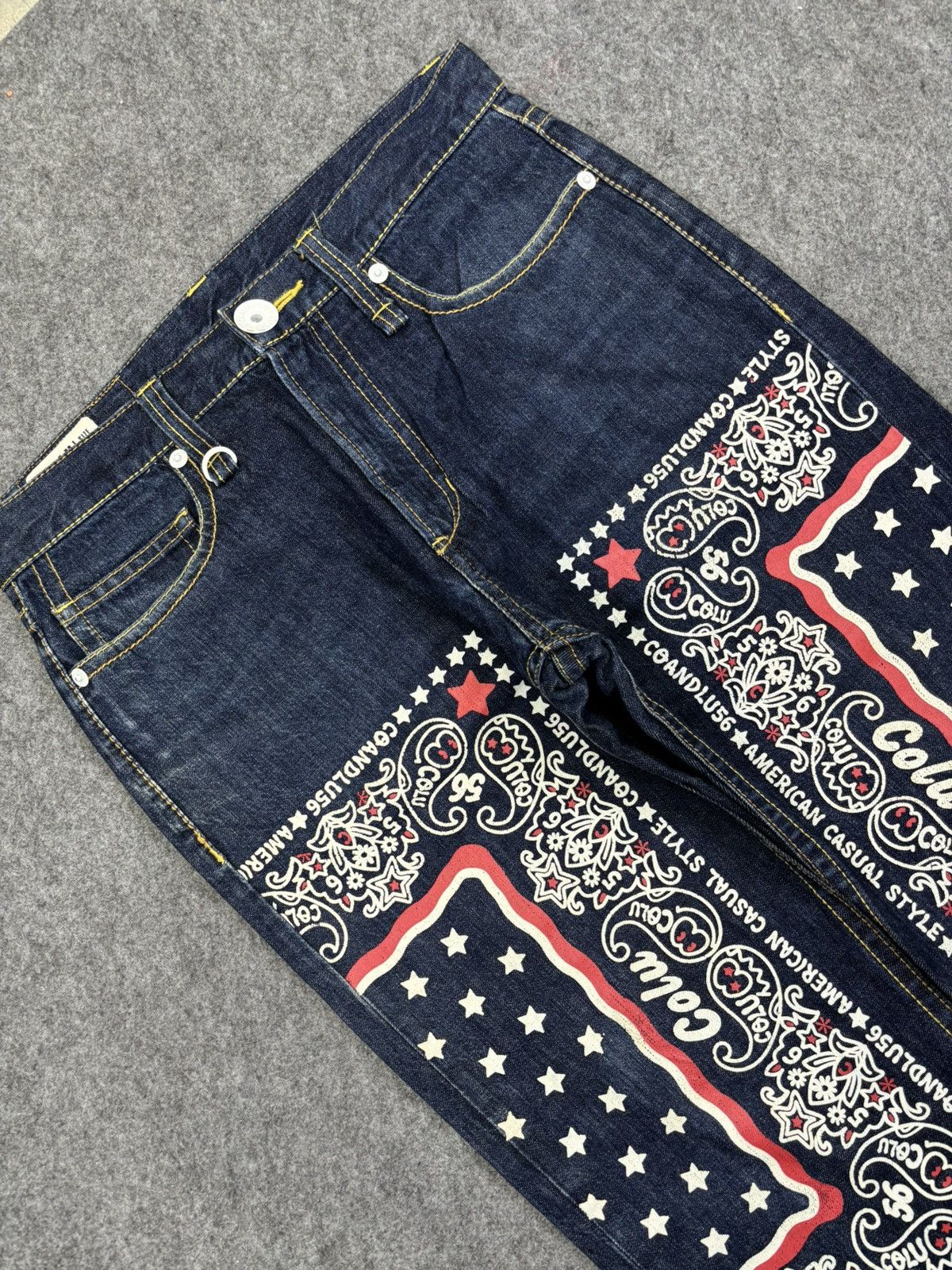 Japanese Brand CO&LU Japan Paisley Print Biker Denim F740 Size US 32 / EU 48 - 9 Thumbnail
