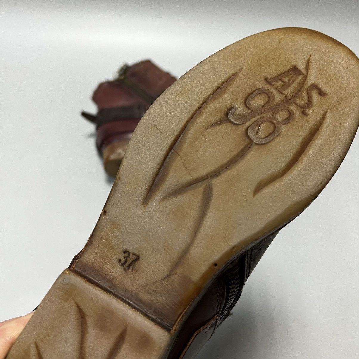 A.S.98 A.S.98 Airstep Design Zip Ankle Boots Shoes Burgundy leather Size US 7 / IT 37 - 22 Thumbnail