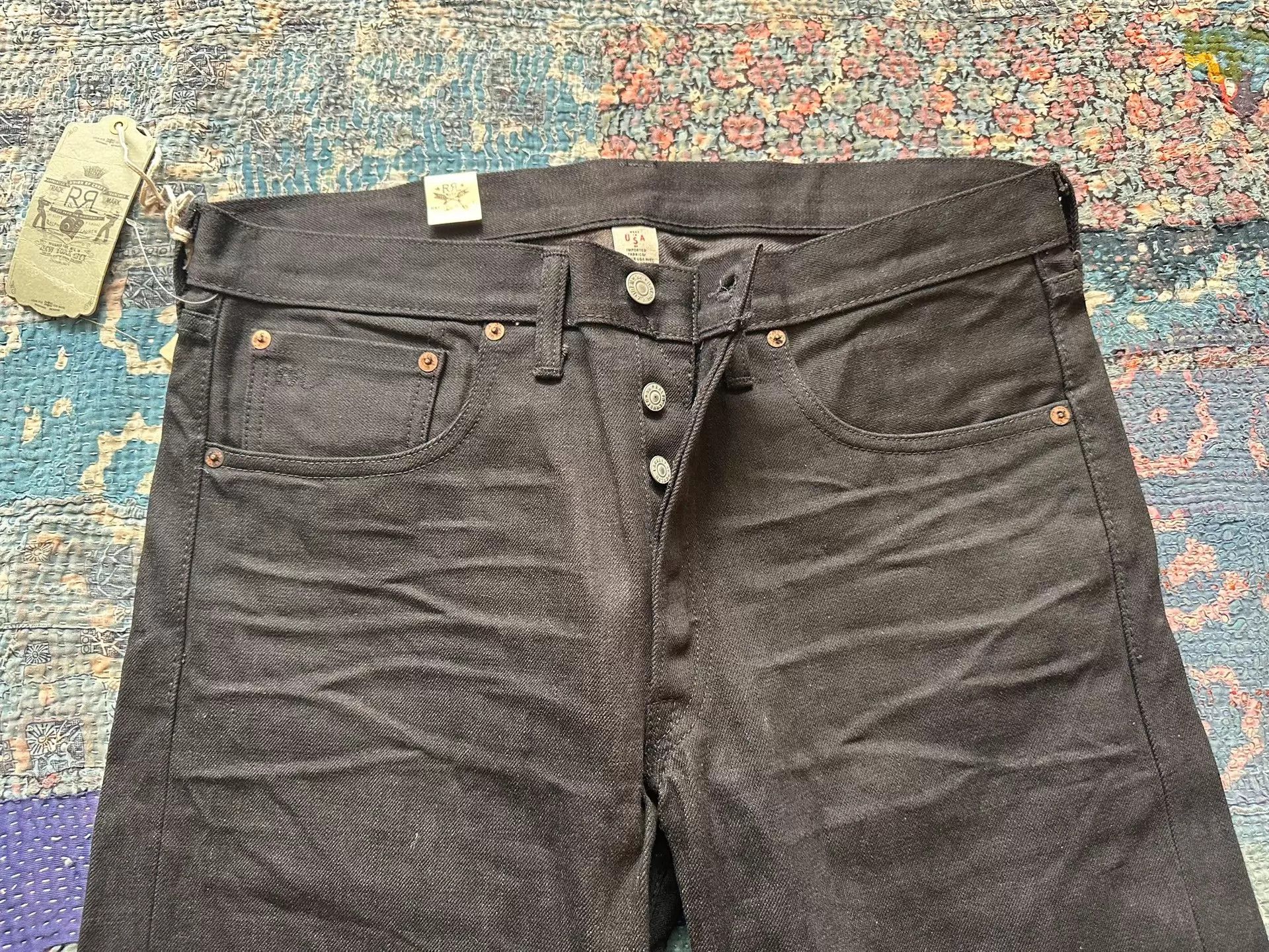 RRL Ralph Lauren RRL Vintage Wash Black Denim Slim Fit 34x32 Size US 34 / EU 50 - 3 Thumbnail