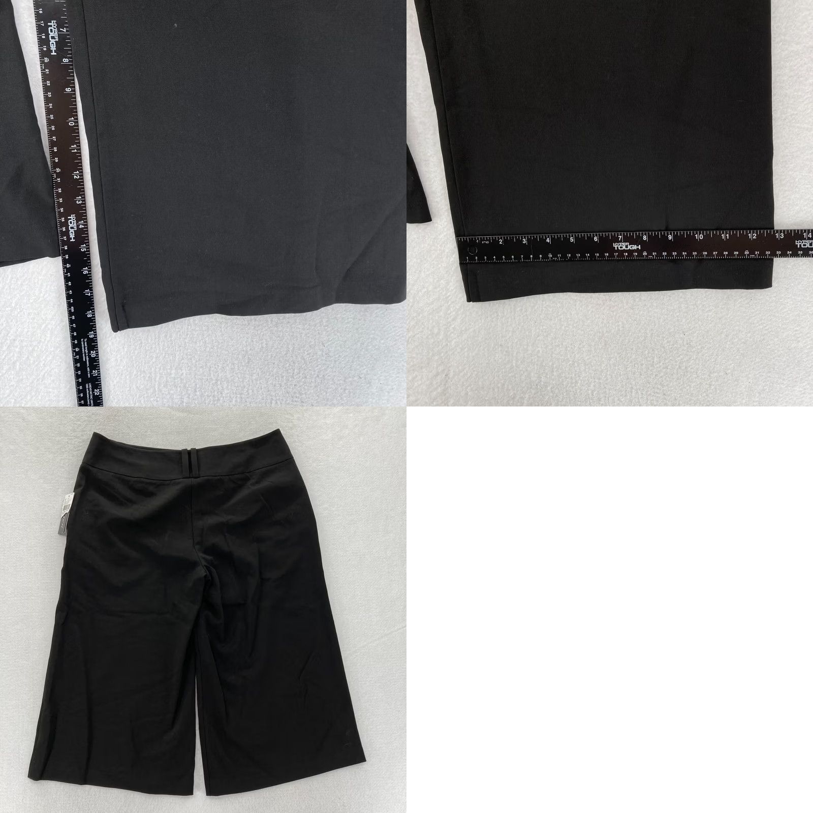 Vintage IZ Byer Pants Women's 13 Black Stretch Fabric Wide Leg Cropped Mid Rise NWT Size 34" / US 12 / IT 48 - 8 Thumbnail
