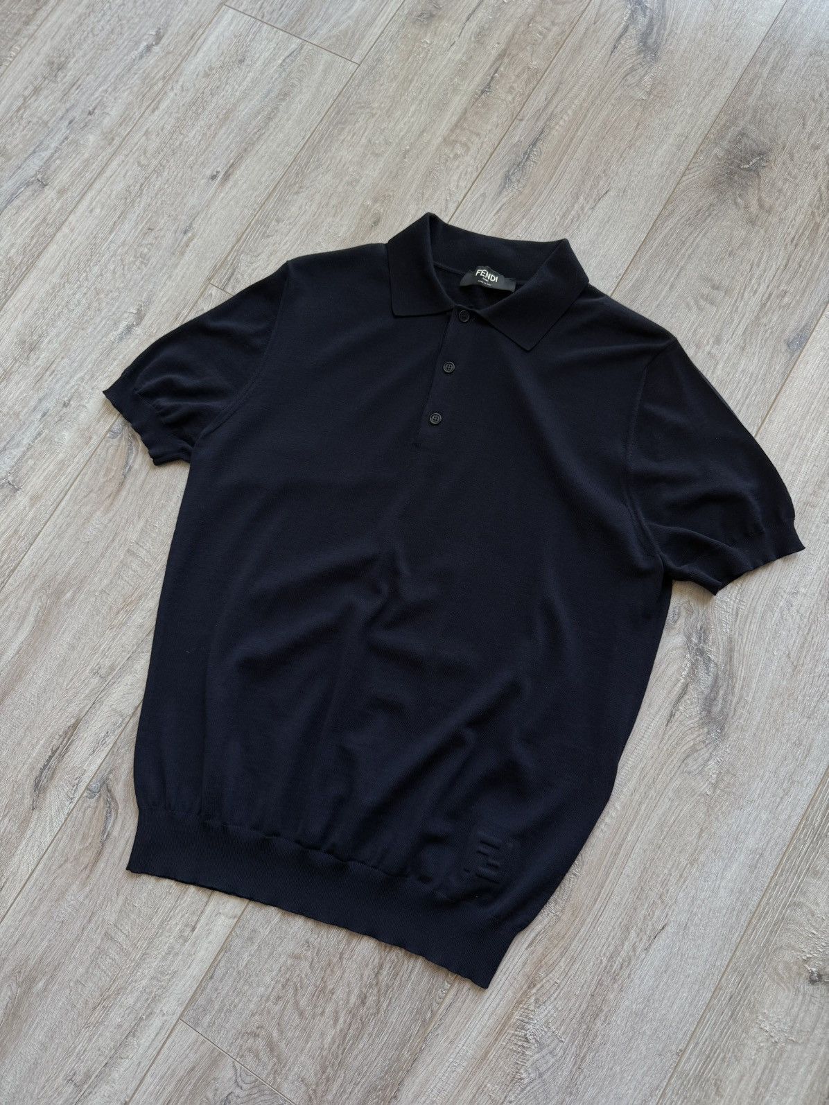 Fendi Fendi FF Logo Pique Navy Blue Polo button down Size US M / EU 48-50 / 2 - 6 Thumbnail