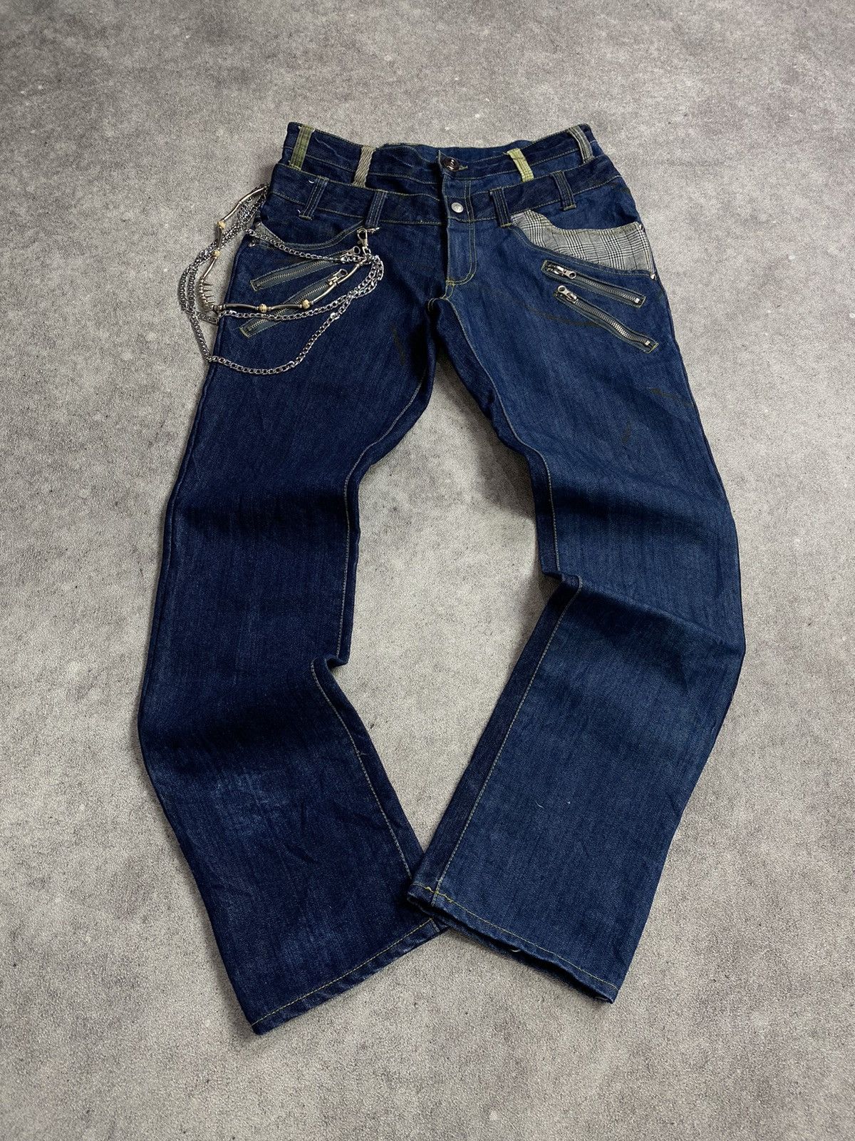 If Six Was Nine × Japanese Brand × Le Grande Bleu (L.G.B.) Many Dope Double Waist Denim Pant Size US 31 - 1 Thumbnail