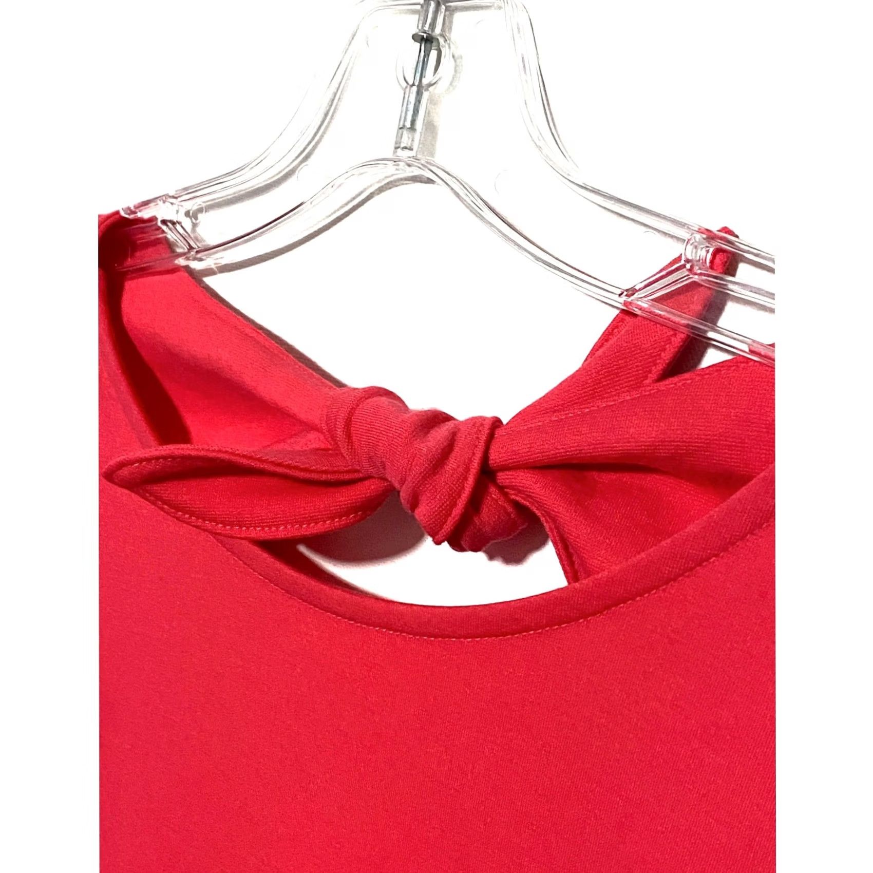 Gap Gap Pink Fit & Flare Dress Sz 18 Open Back Tie Neck Spring Vacation NWT Womens Dress Tight Cap Sleeve Casual Party/Cocktail Size XXL / US 16-18 / IT 52-54 - 3 Thumbnail