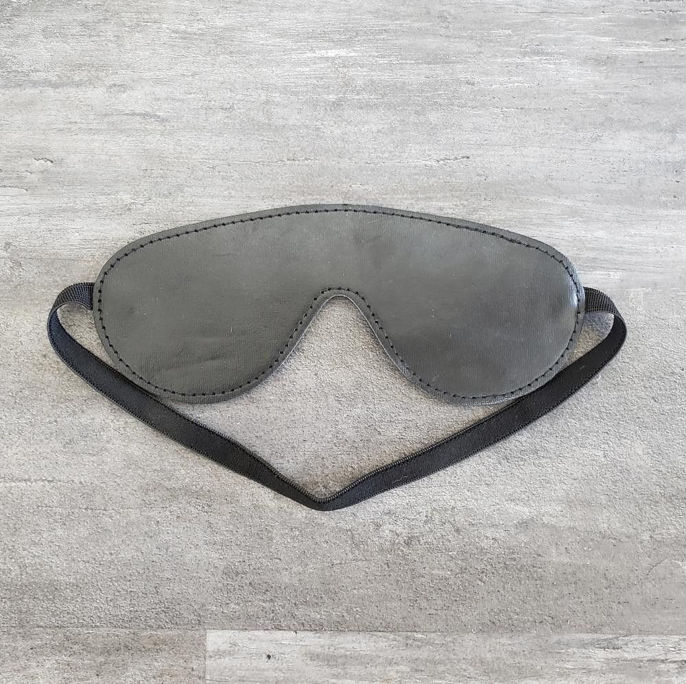 Designer Black Faux Leather Eye Mask Size ONE SIZE - 1 Thumbnail