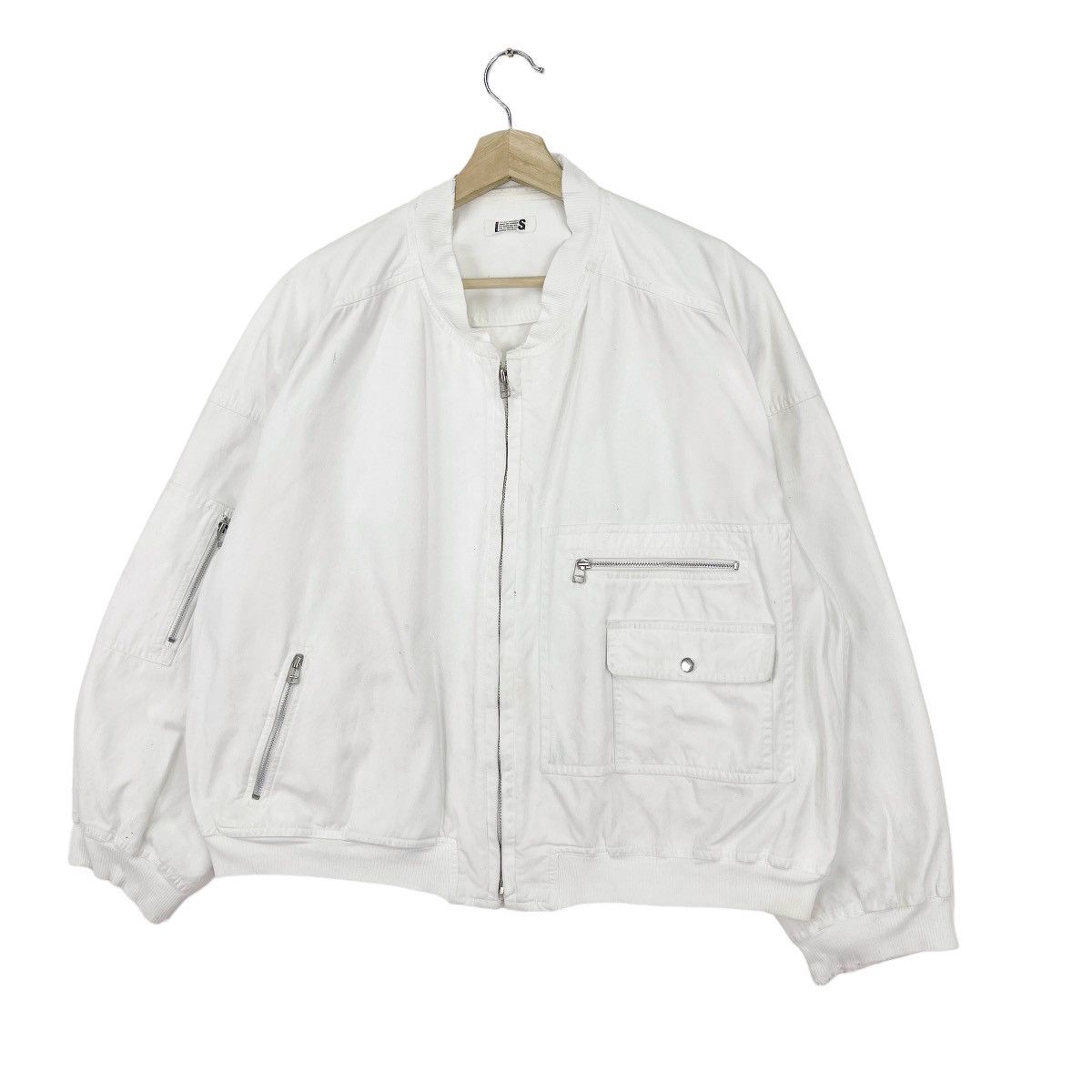 Issey Miyake 1980 White Cotton Bomber Jacket Size US L / EU 52-54 / 3 - 5 Thumbnail