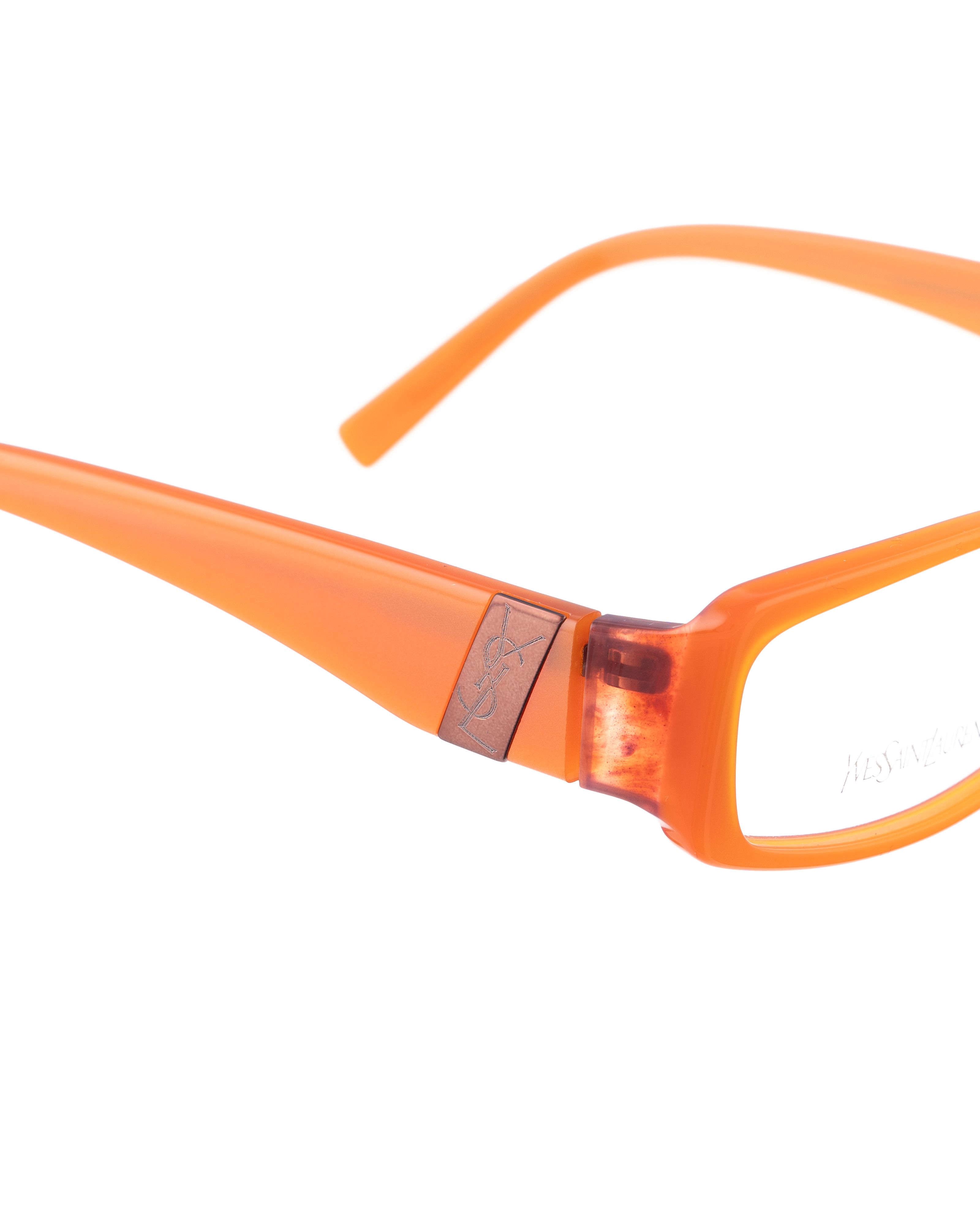 Saint Laurent Paris Yves Saint Laurent 00s Neon Orange Glasses with Logo Size ONE SIZE - 3 Thumbnail