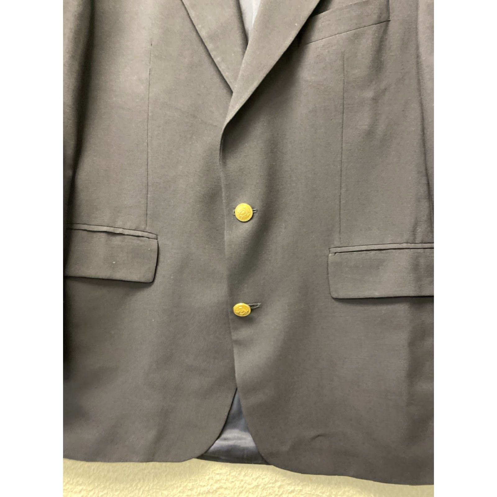 Chaps Chaps Ralph Lauren Blazer Mens 42 Navy Blue Wool Gold Button Jacket Size 42R - 2 Thumbnail