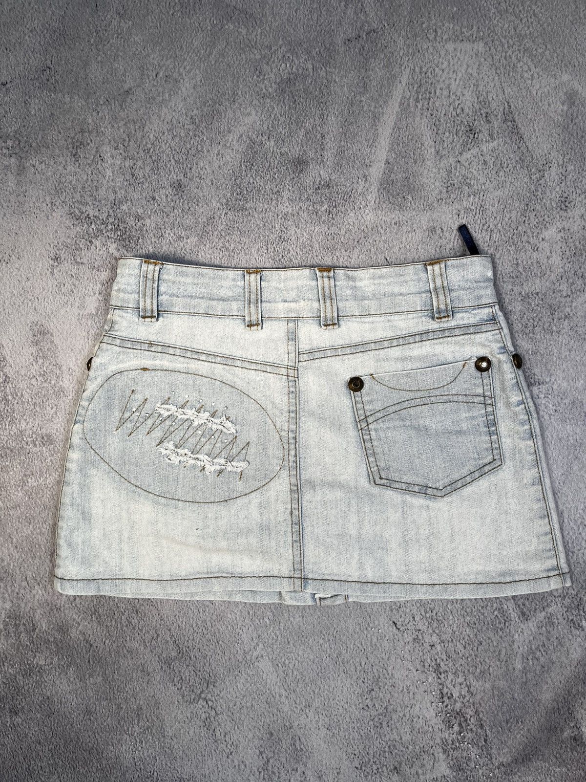 Japanese Brand × Vintage Vintage Y2K Dolce Gabbana style faded zip mini skirt Size 25" / US 0 / IT 36 - 6 Thumbnail