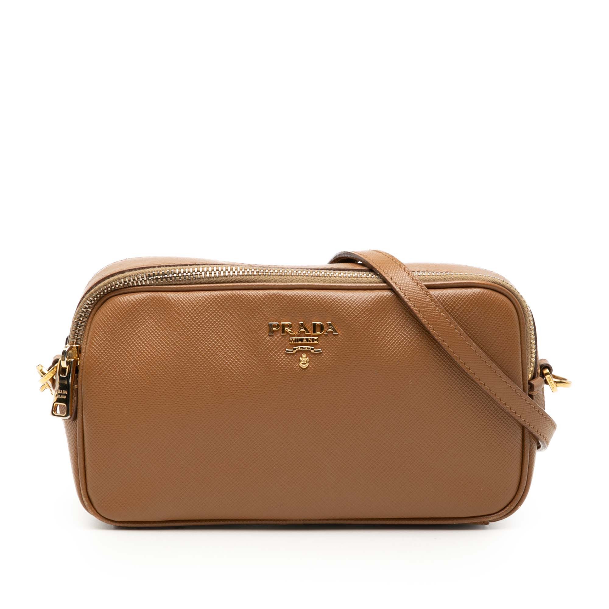 Prada Mini Saffiano Double Zip Crossbody Size ONE SIZE - 1 Thumbnail