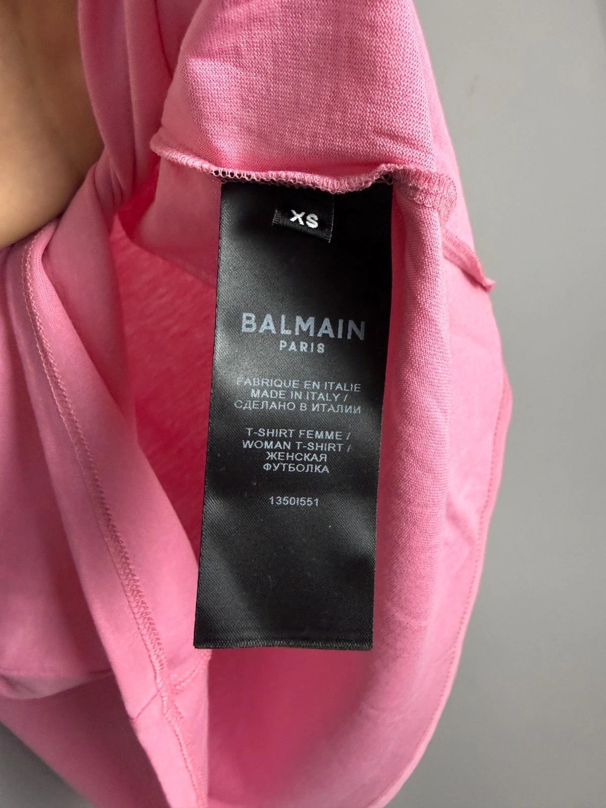 Balmain Balmain Paris Pink Logo T-Shirt Women’s Designer Tee Size XS / US 0-2 / IT 36-38 - 5 Thumbnail
